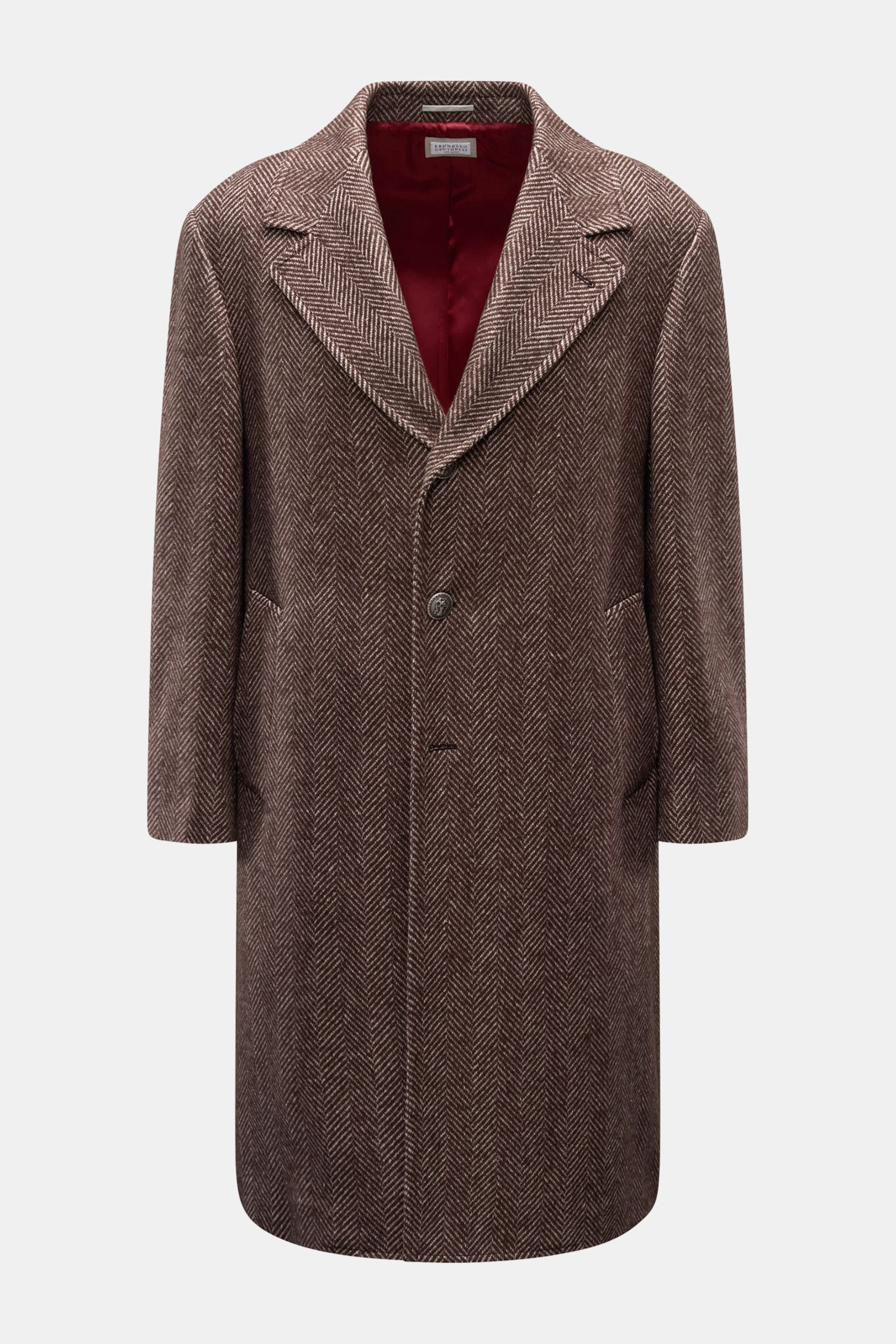 Brunello Cucinelli Coat - grey brown patterned