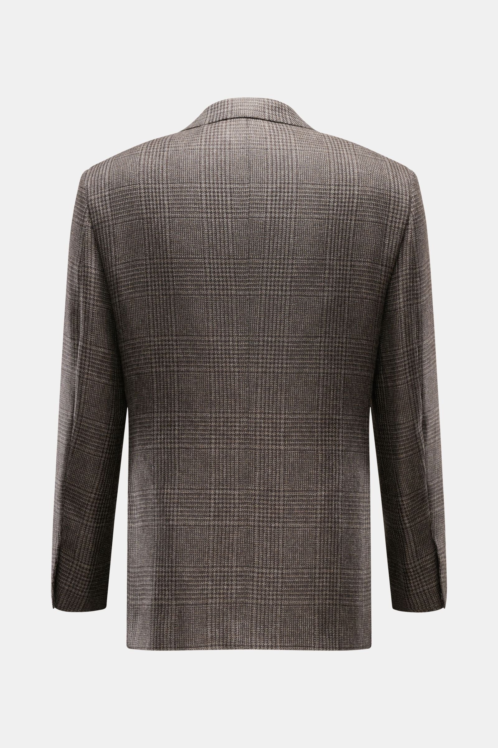 Brioni Cashmere jacket 'New Plume' dark brown/grey-brown - brown checked