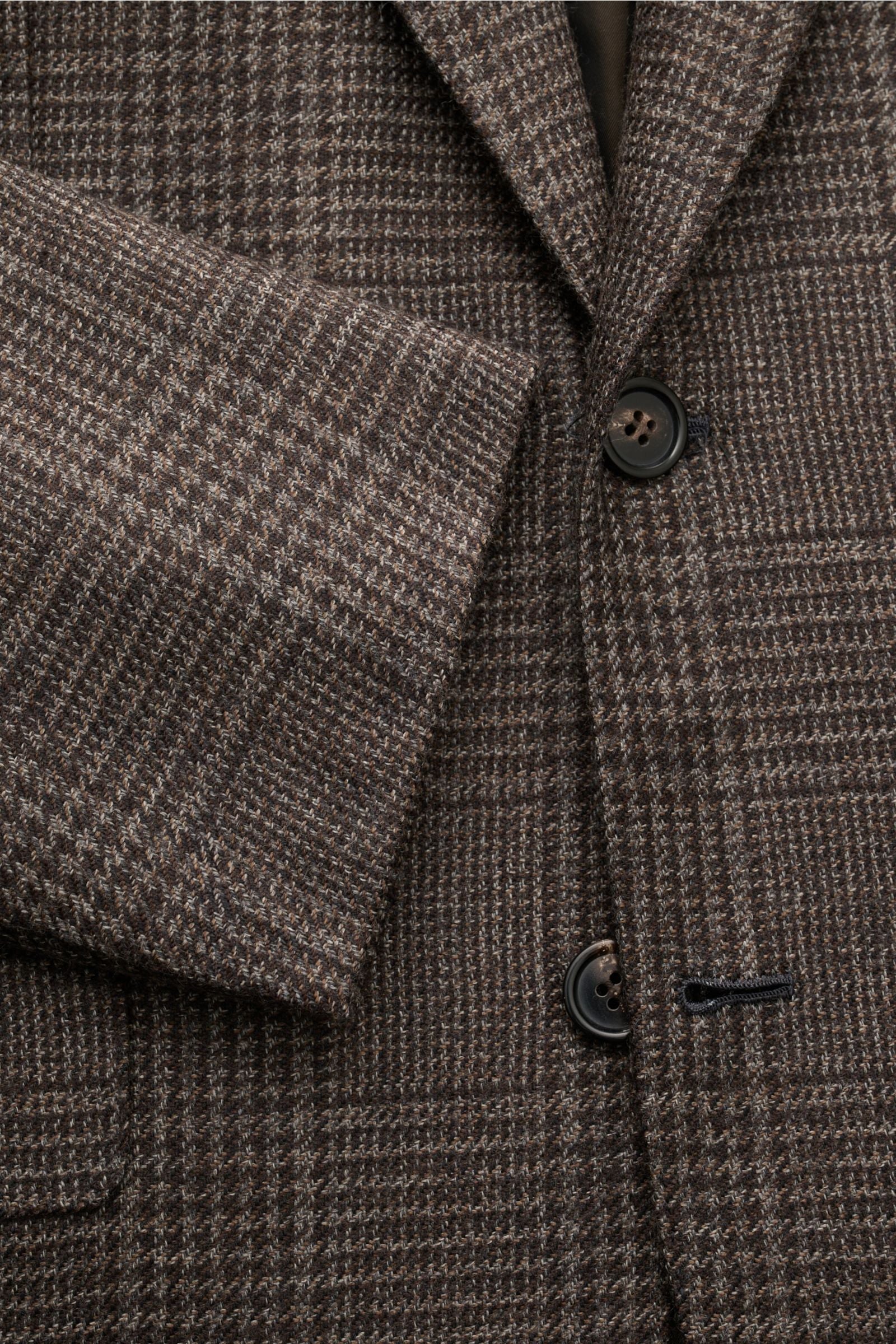 Brioni Cashmere jacket 'New Plume' dark brown/grey-brown - brown checked
