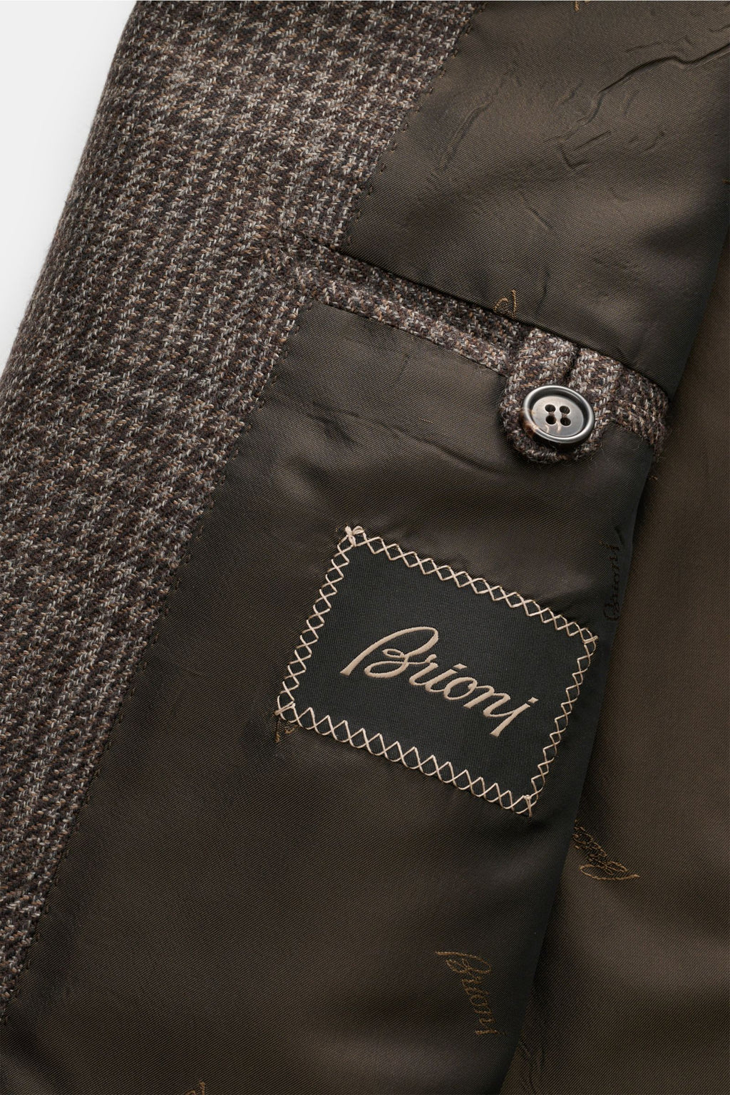 Brioni Cashmere jacket 'New Plume' dark brown/grey-brown - brown checked