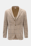 Borrelli Smart-casual jacket 'Procida' beige/grey-brown - brown checked
