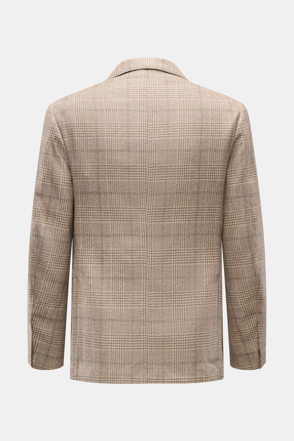 Borrelli Smart-casual jacket 'Procida' beige/grey-brown - brown checked
