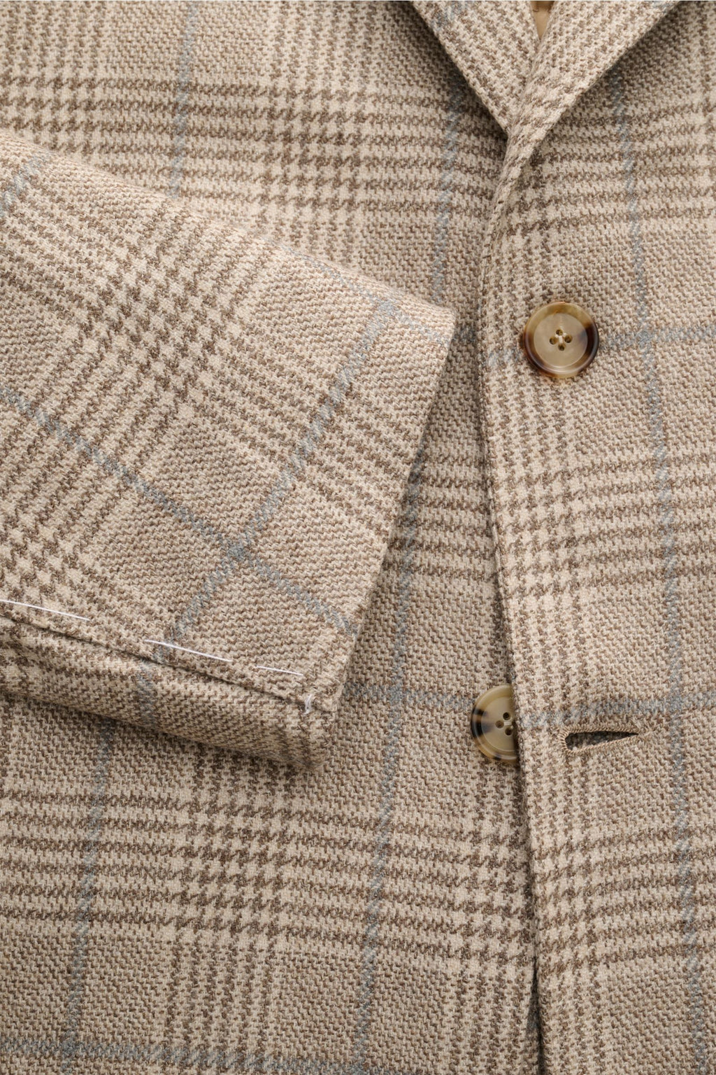 Borrelli Smart-casual jacket 'Procida' beige/grey-brown - brown checked