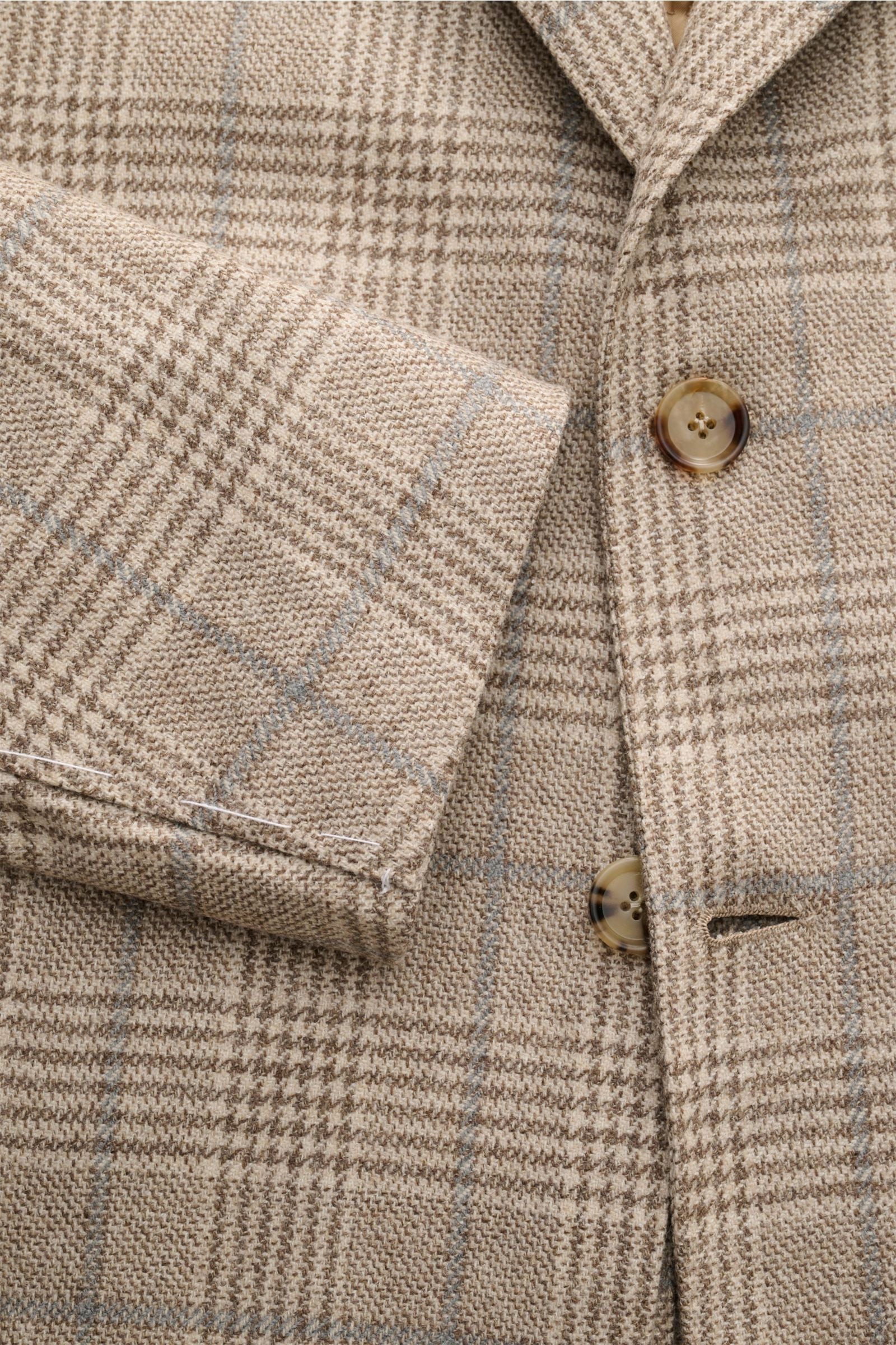 Borrelli Smart-casual jacket 'Procida' beige/grey-brown - brown checked