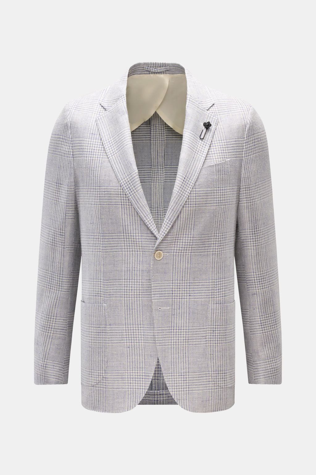 Lardini Smart-casual jacket smoky blue/off-white - white checked