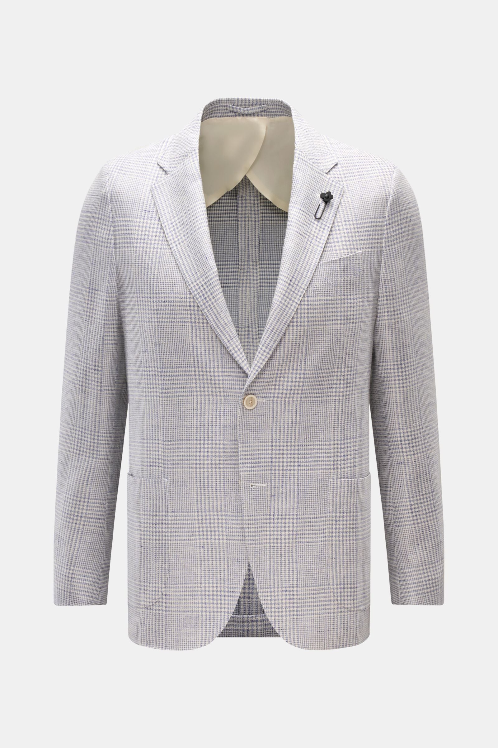 Lardini Smart-casual jacket smoky blue/off-white - white checked