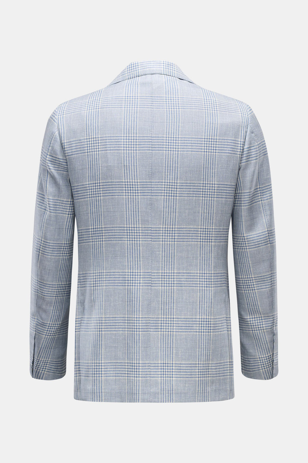 Borrelli Smart-casual jacket 'Procida' smoky blue/off-white - white checked