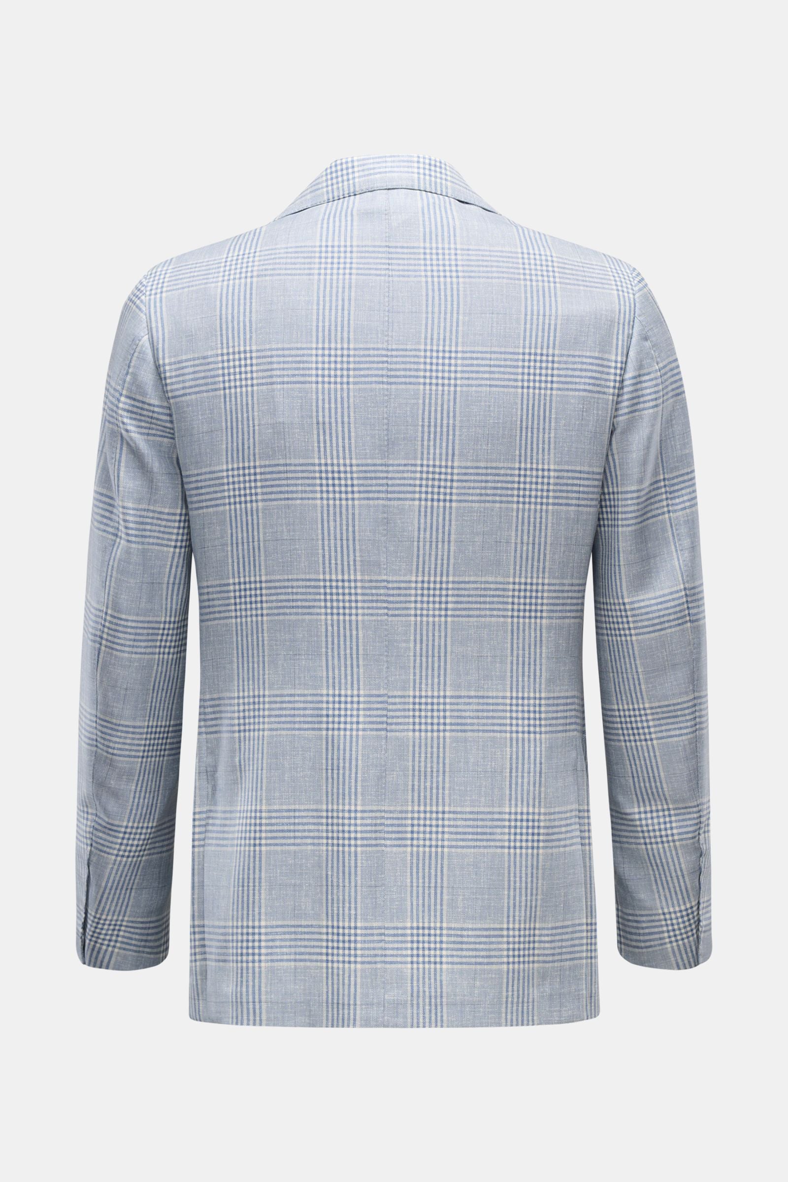 Borrelli Smart-casual jacket 'Procida' smoky blue/off-white - white checked