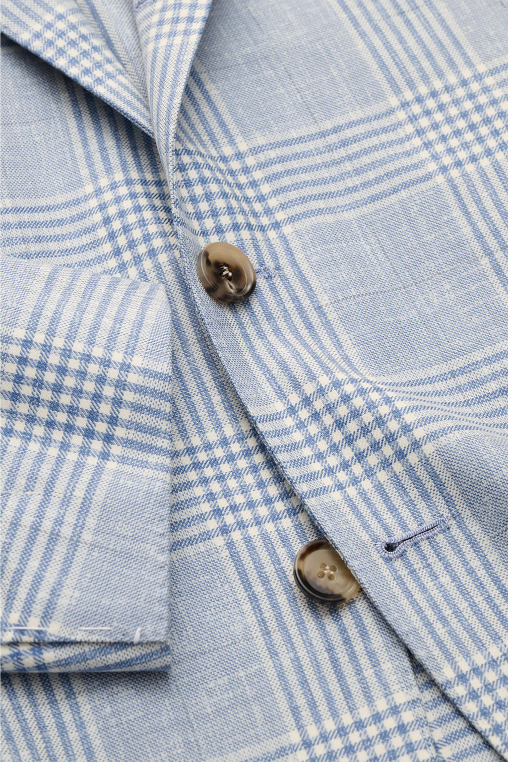 Borrelli Smart-casual jacket 'Procida' smoky blue/off-white - white checked