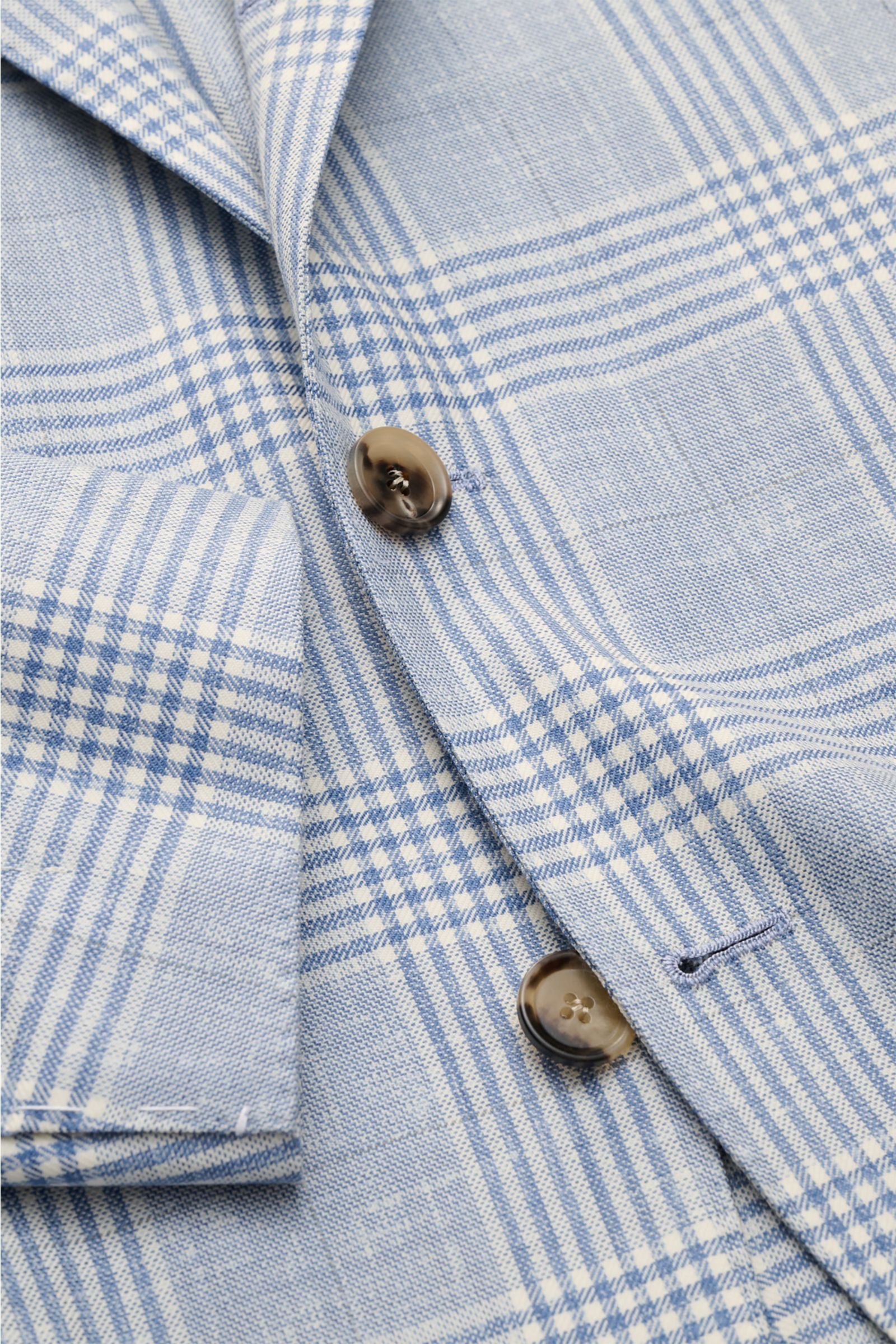 Borrelli Smart-casual jacket 'Procida' smoky blue/off-white - white checked