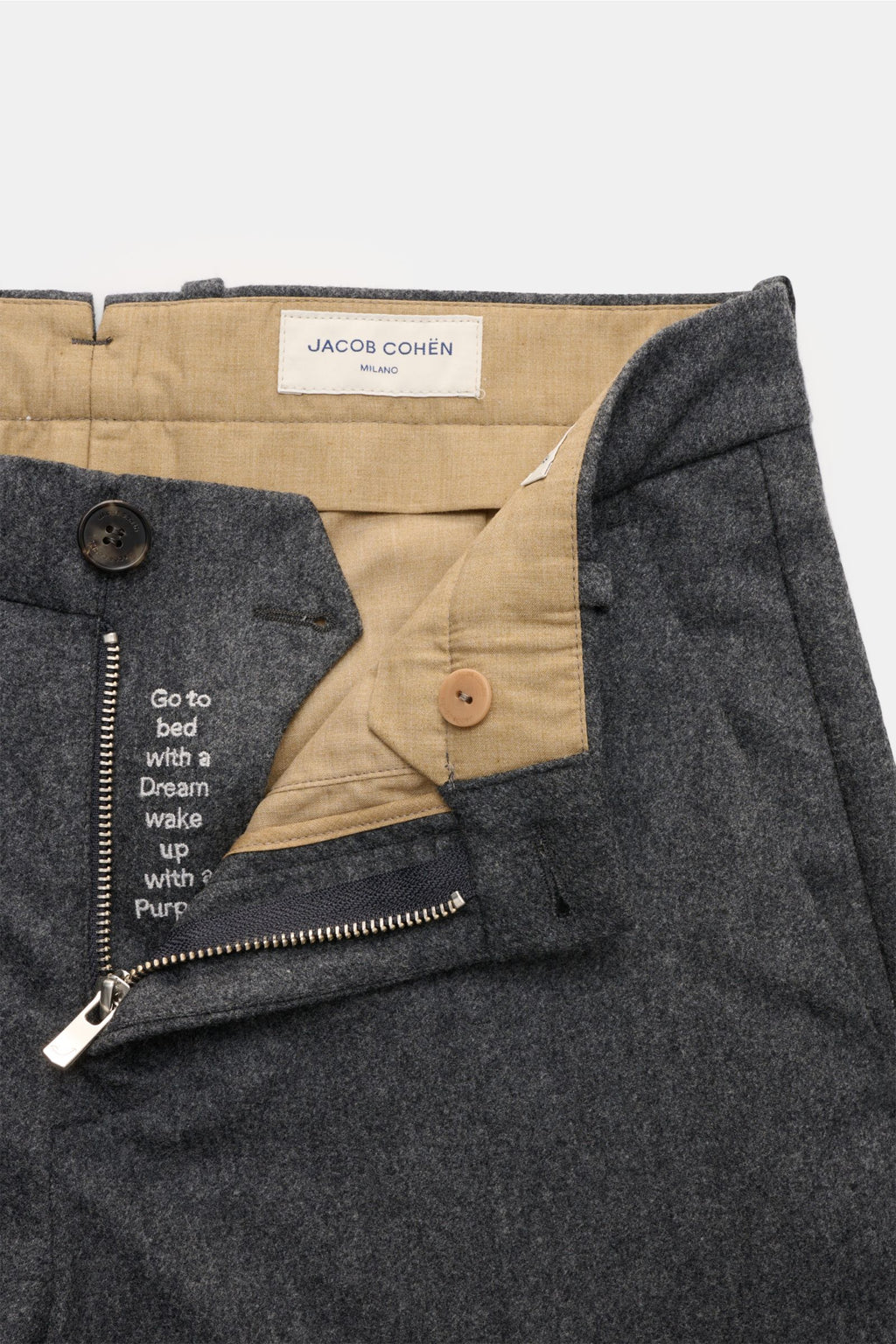 Jacob Cohen Wool trousers 'Bobby' - dark grey mottled