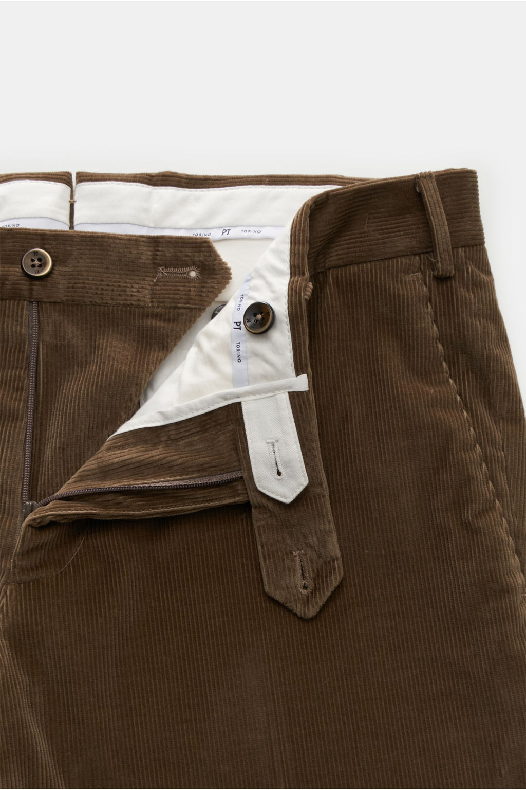 PT Torino Corduroy trousers 'Slim Fit' - Grey brown