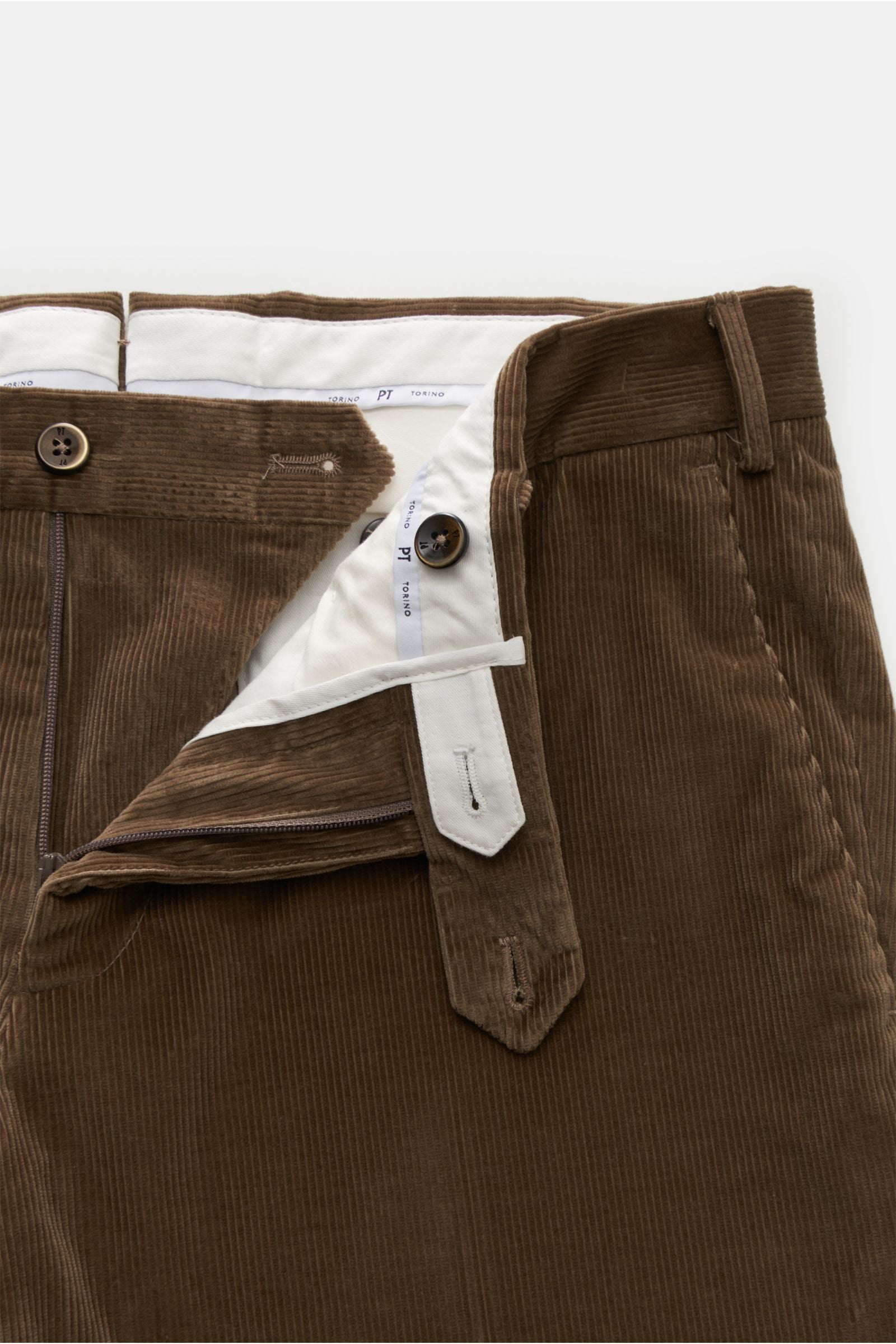 PT Torino Corduroy trousers 'Slim Fit' - Grey brown
