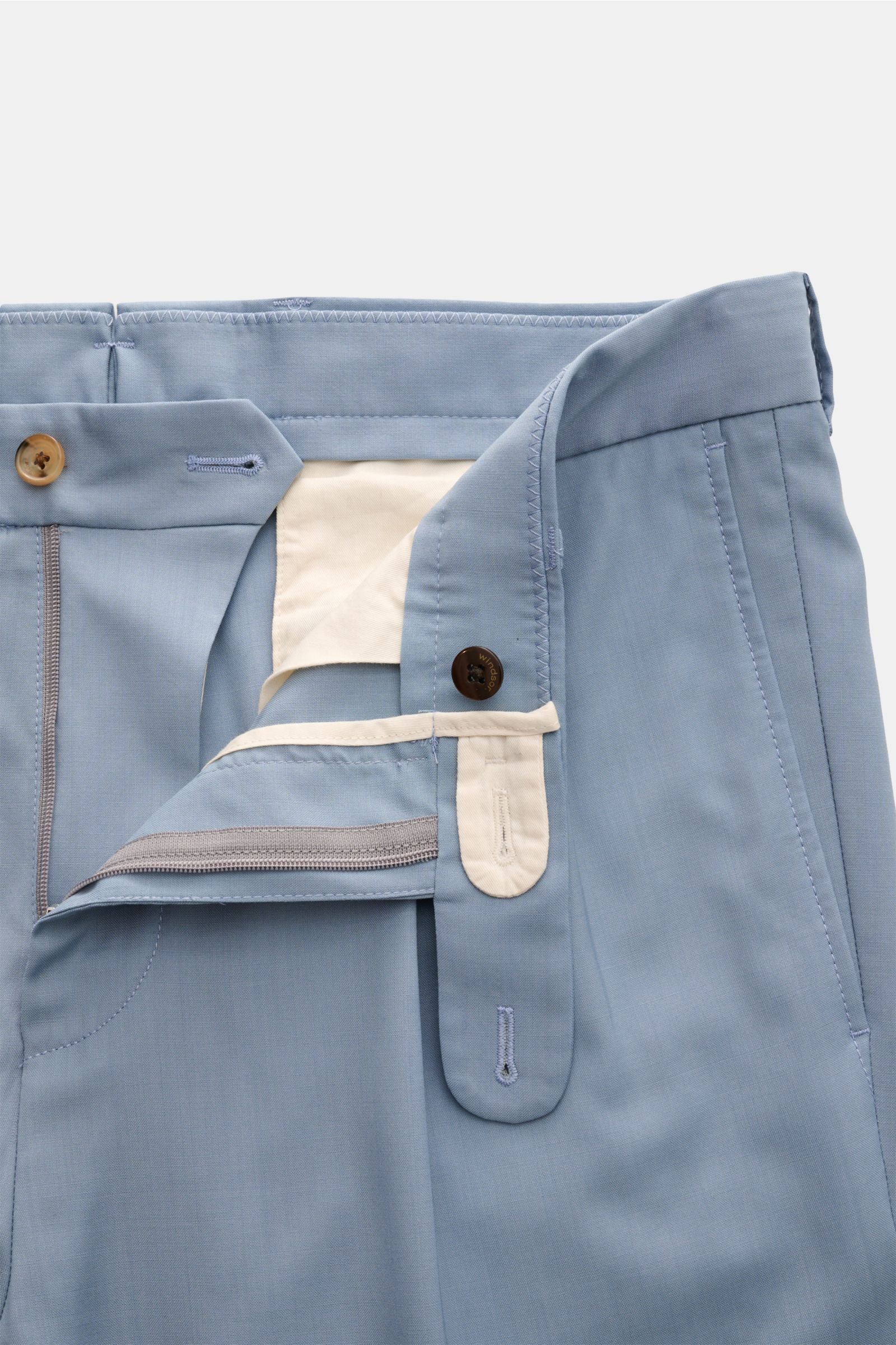 Windsor Wool trousers 'Sapo' - Smoky blue
