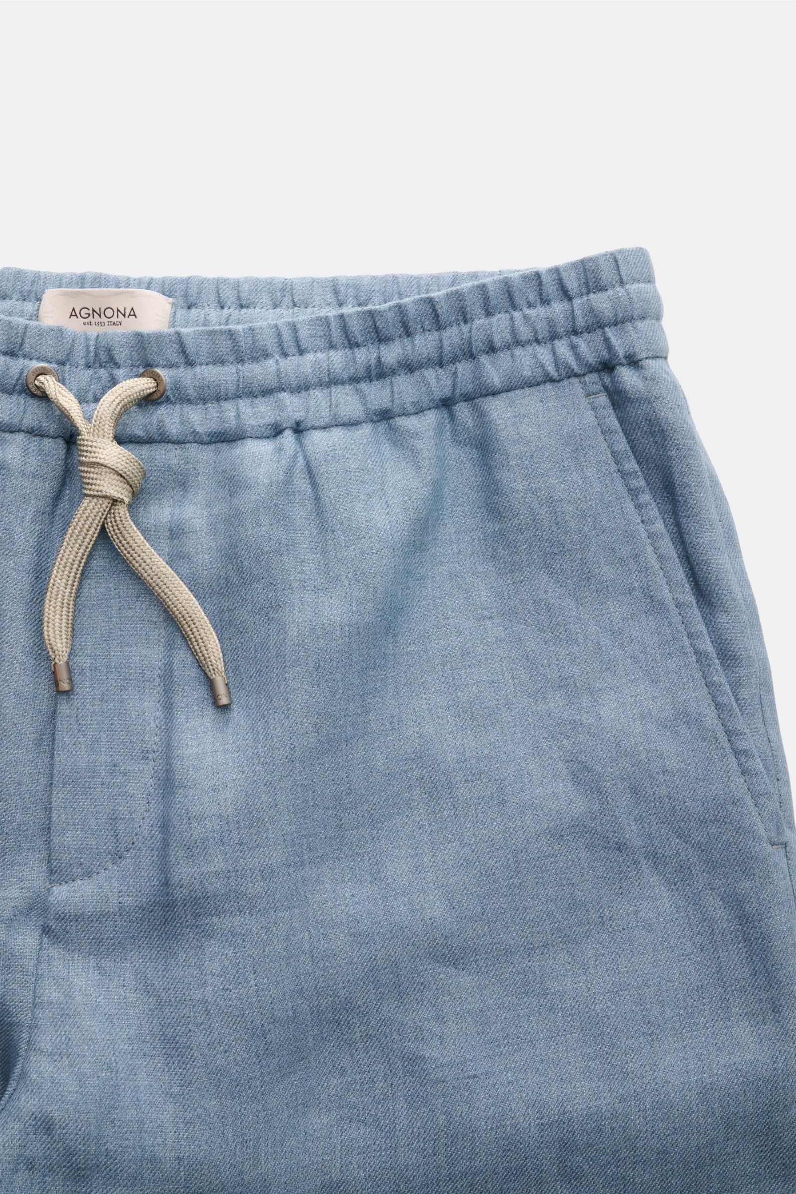 Agnona Linen jogger pants - Smoky blue