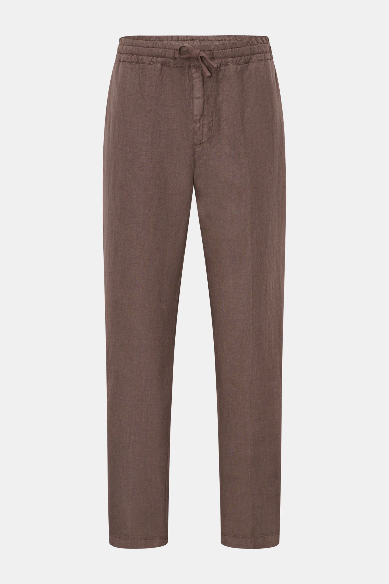 Altea Linen jogger pants 'Mattia' - Grey brown