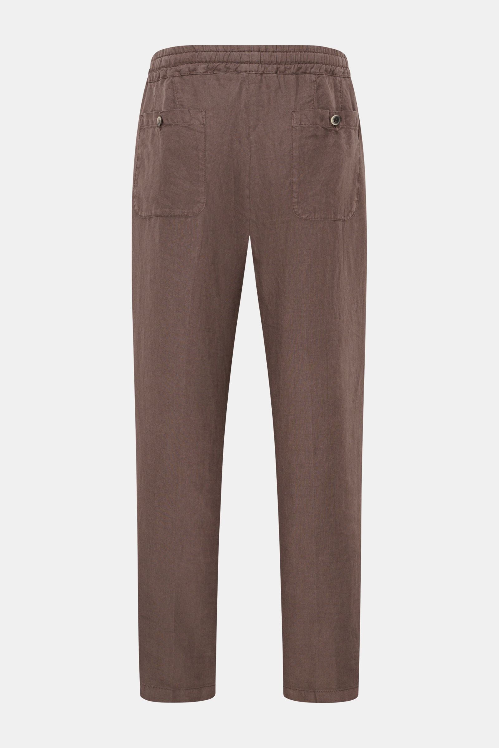 Altea Linen jogger pants 'Mattia' - Grey brown