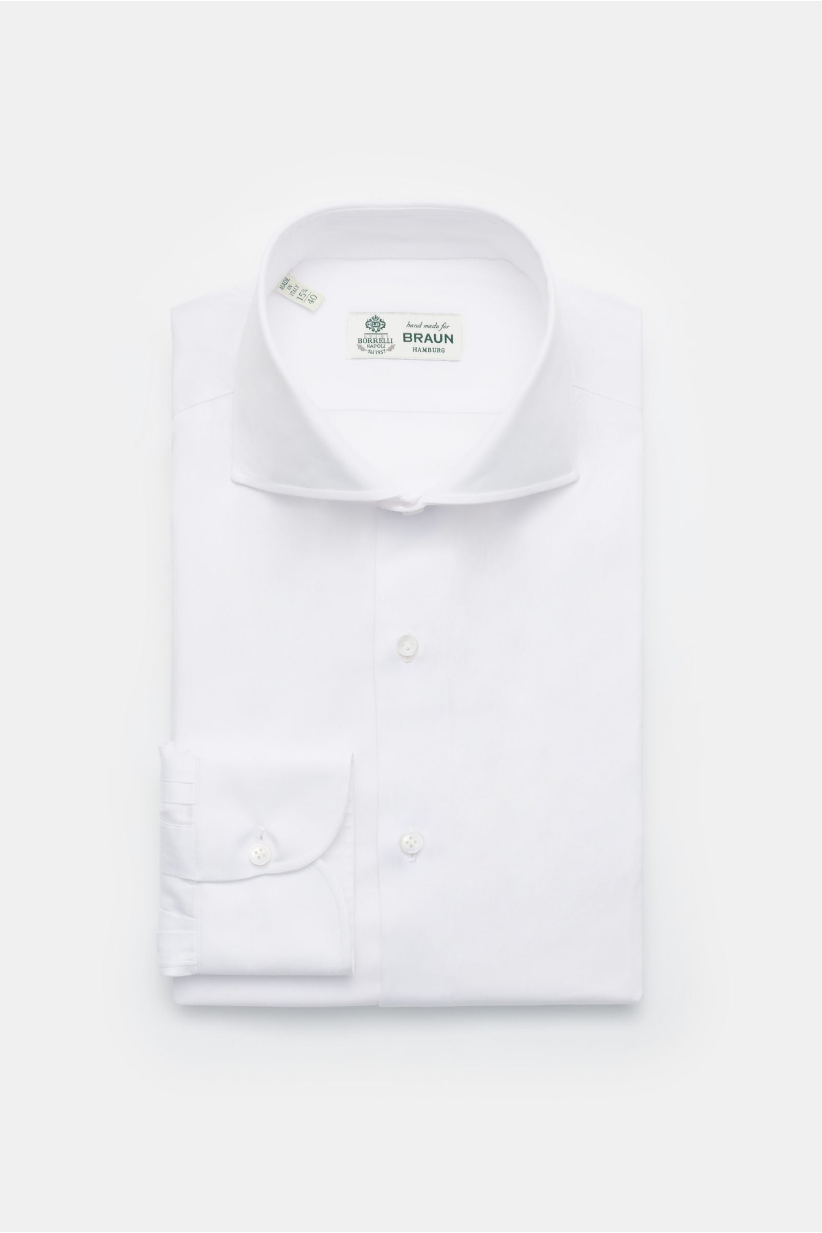 Borrelli Business shirt 'Nando' shark collar - white 4