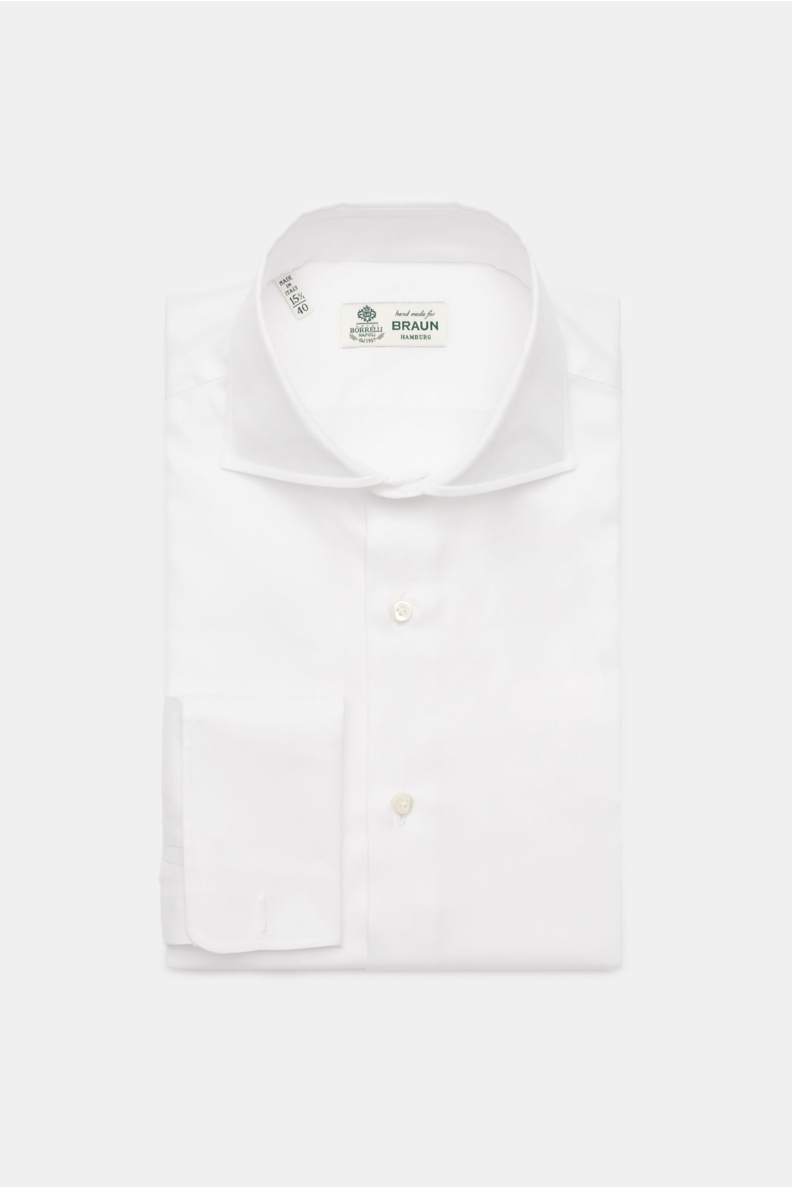 Borrelli Business shirt 'Nando' shark collar - white
