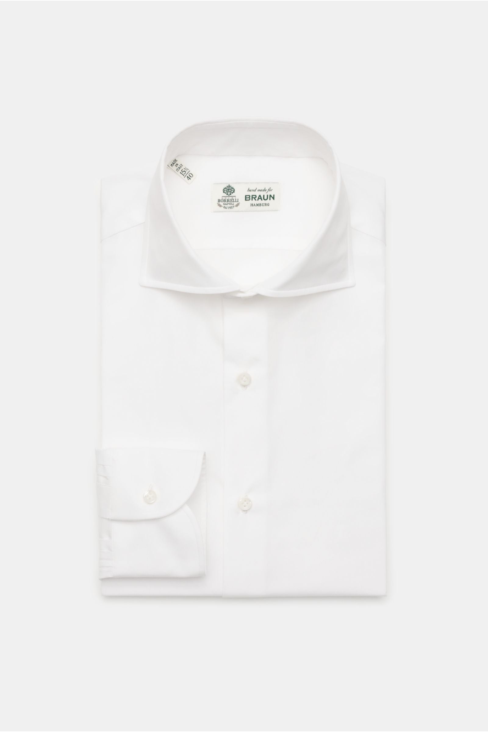 Borrelli Business shirt 'Nando' shark collar - white 2