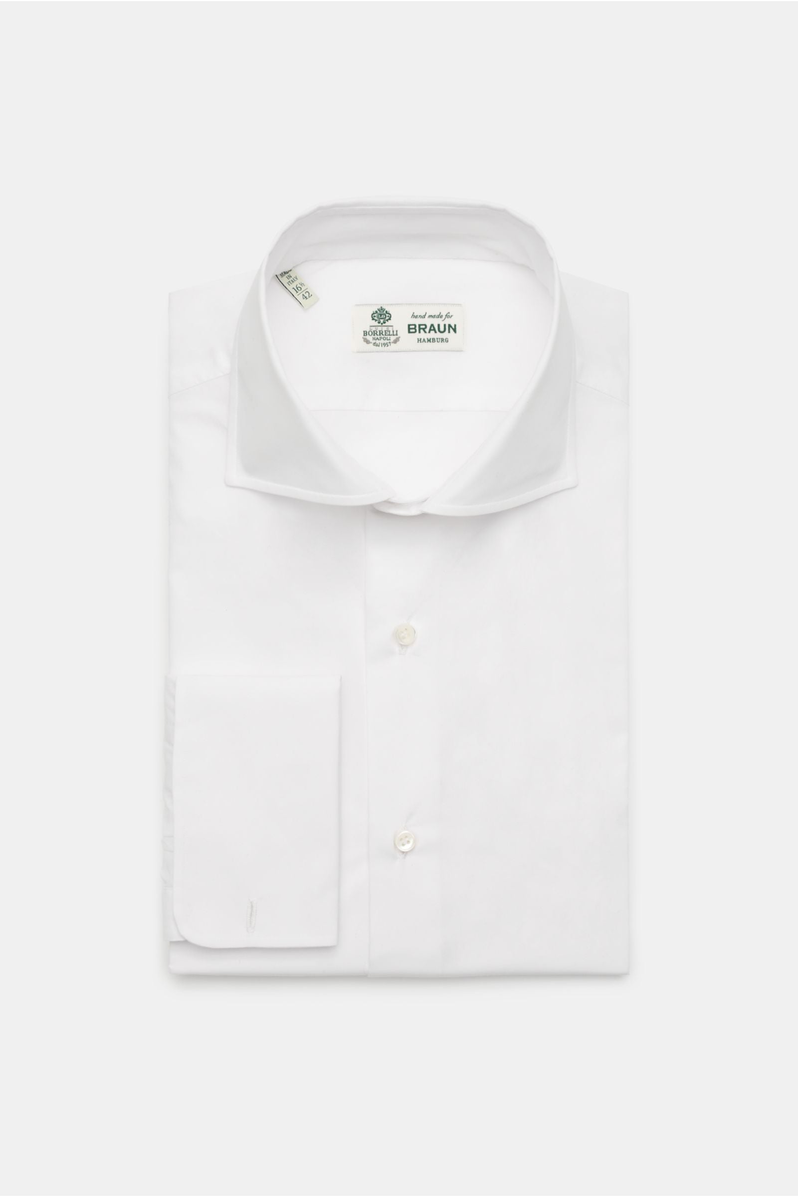 Borrelli Business shirt 'Nando' shark collar - white 3