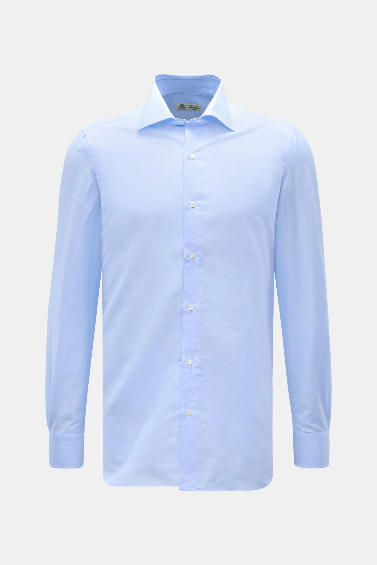 Borrelli Business shirt 'Luciano' Kent collar - Light blue
