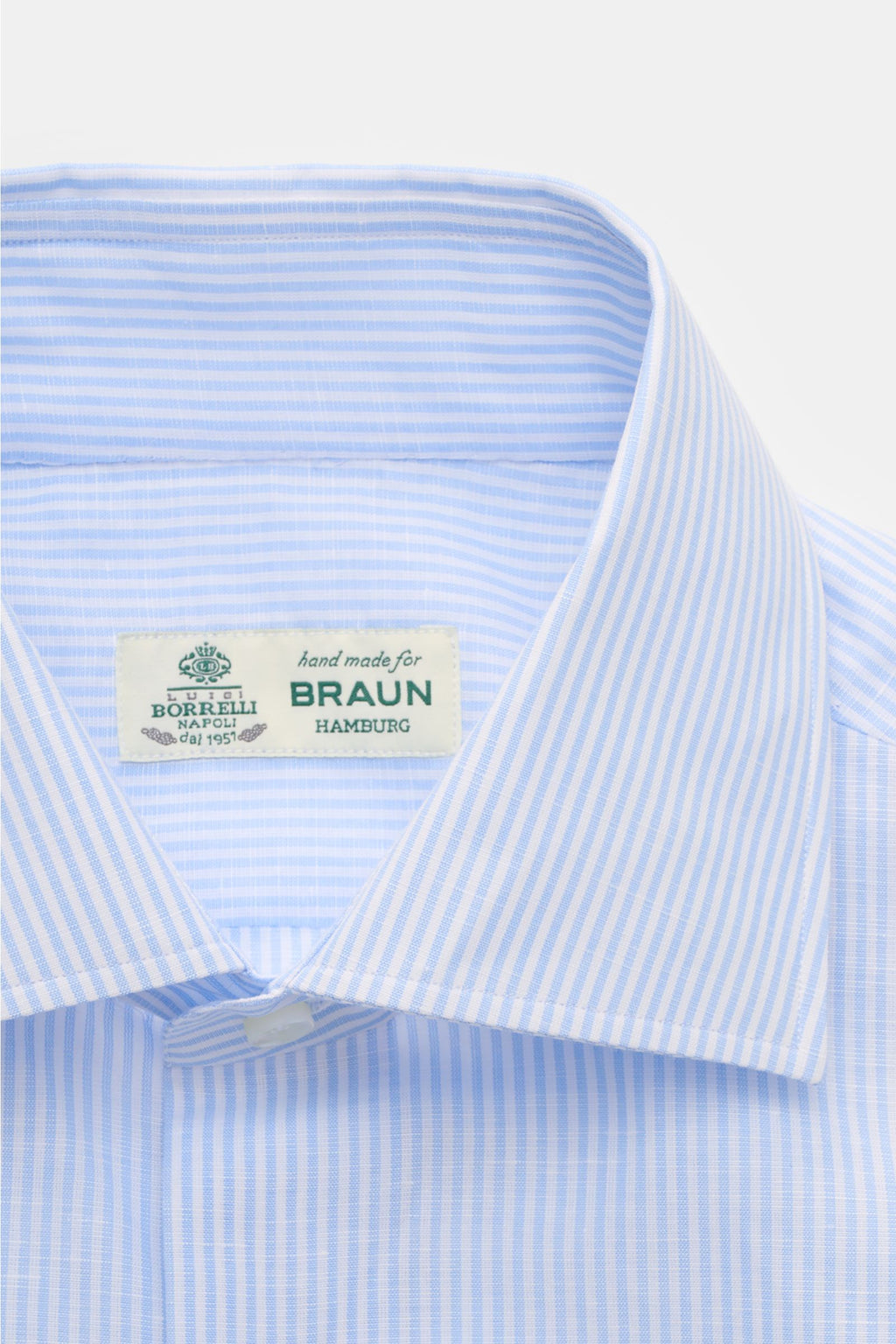 Borrelli Business shirt 'Luciano' Kent collar - Light blue 2