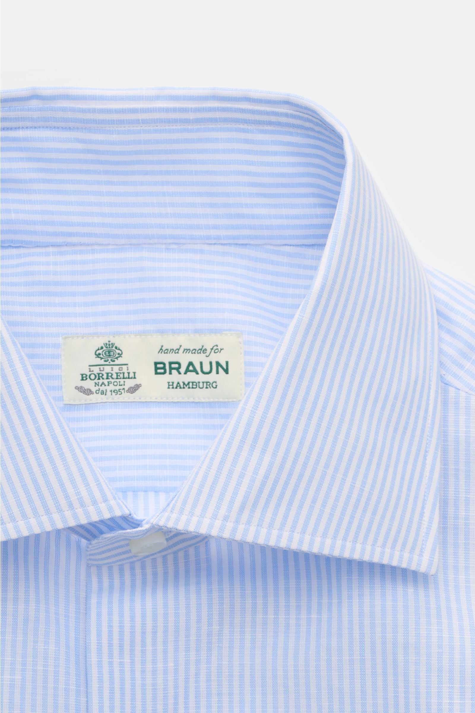 Borrelli Business shirt 'Luciano' Kent collar - Light blue 2