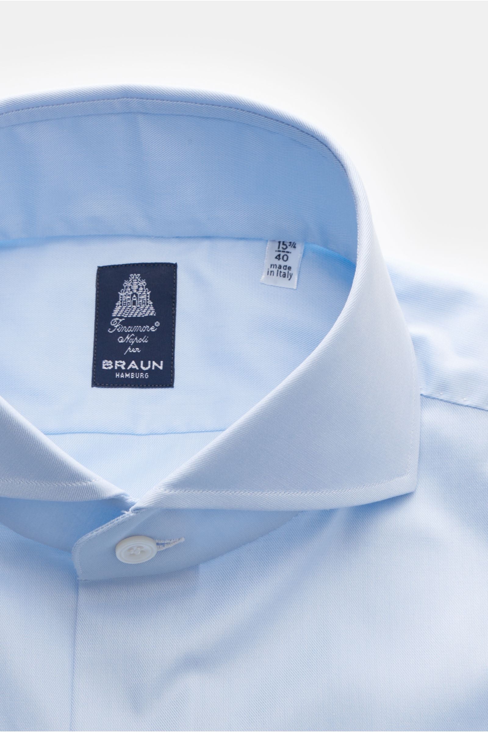 Finamore Business shirt 'Sergio Napoli' shark collar pastel - pastel blue