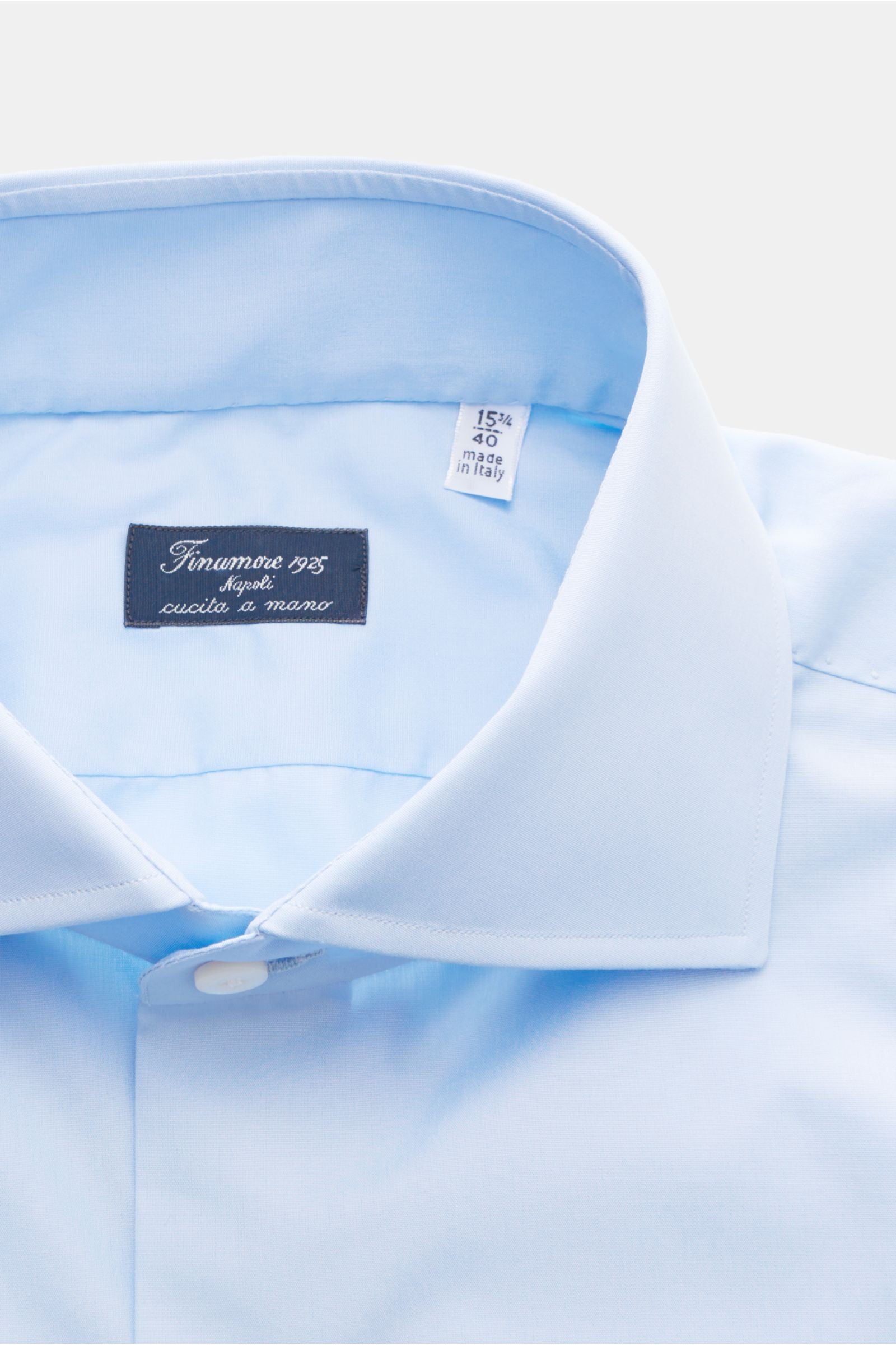Finamore Business shirt 'Eduardo Napoli' shark collar - Light blue