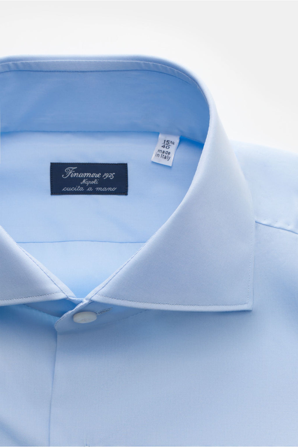 Finamore Business shirt 'Eduardo Milano' shark collar - Light blue