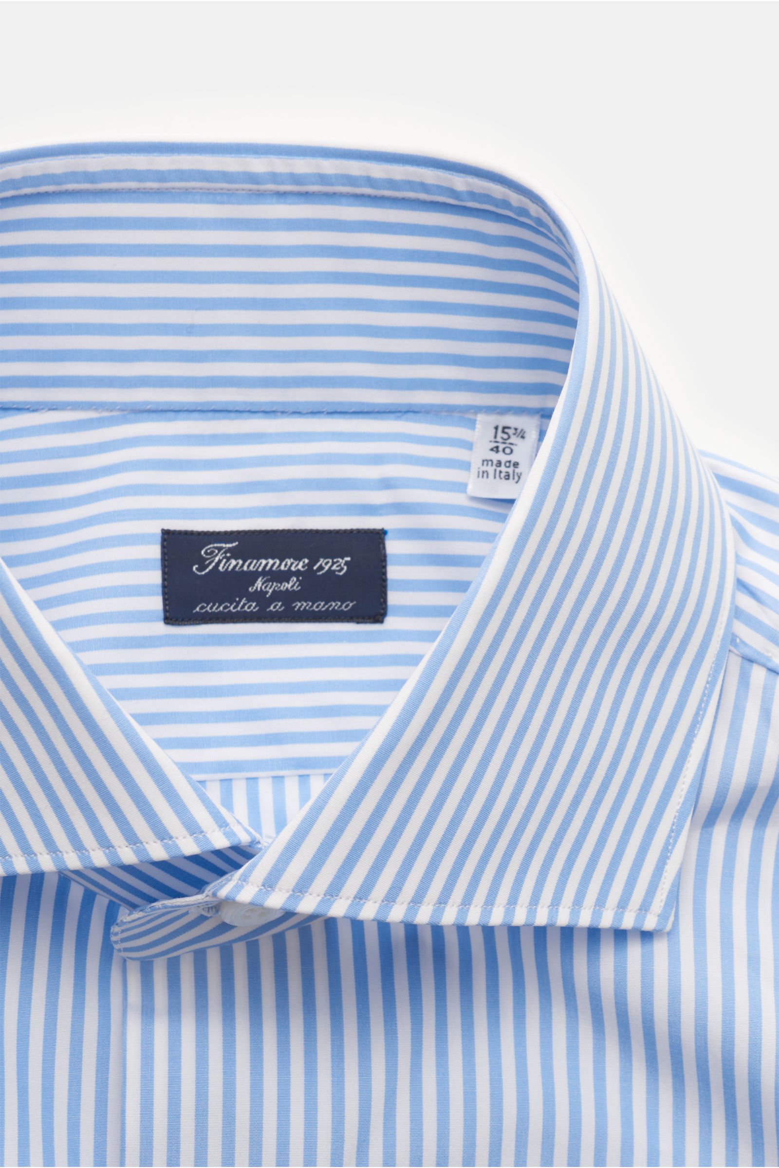 Finamore Business shirt 'Eduardo Milano' shark collar - striped