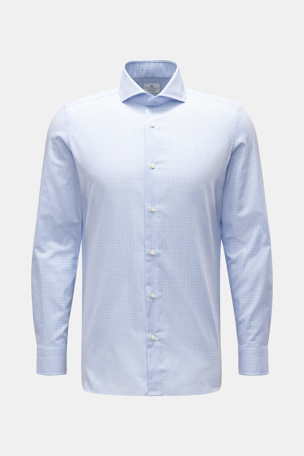 Giampaolo Business shirt shark collar light blue/white ed - Light blue