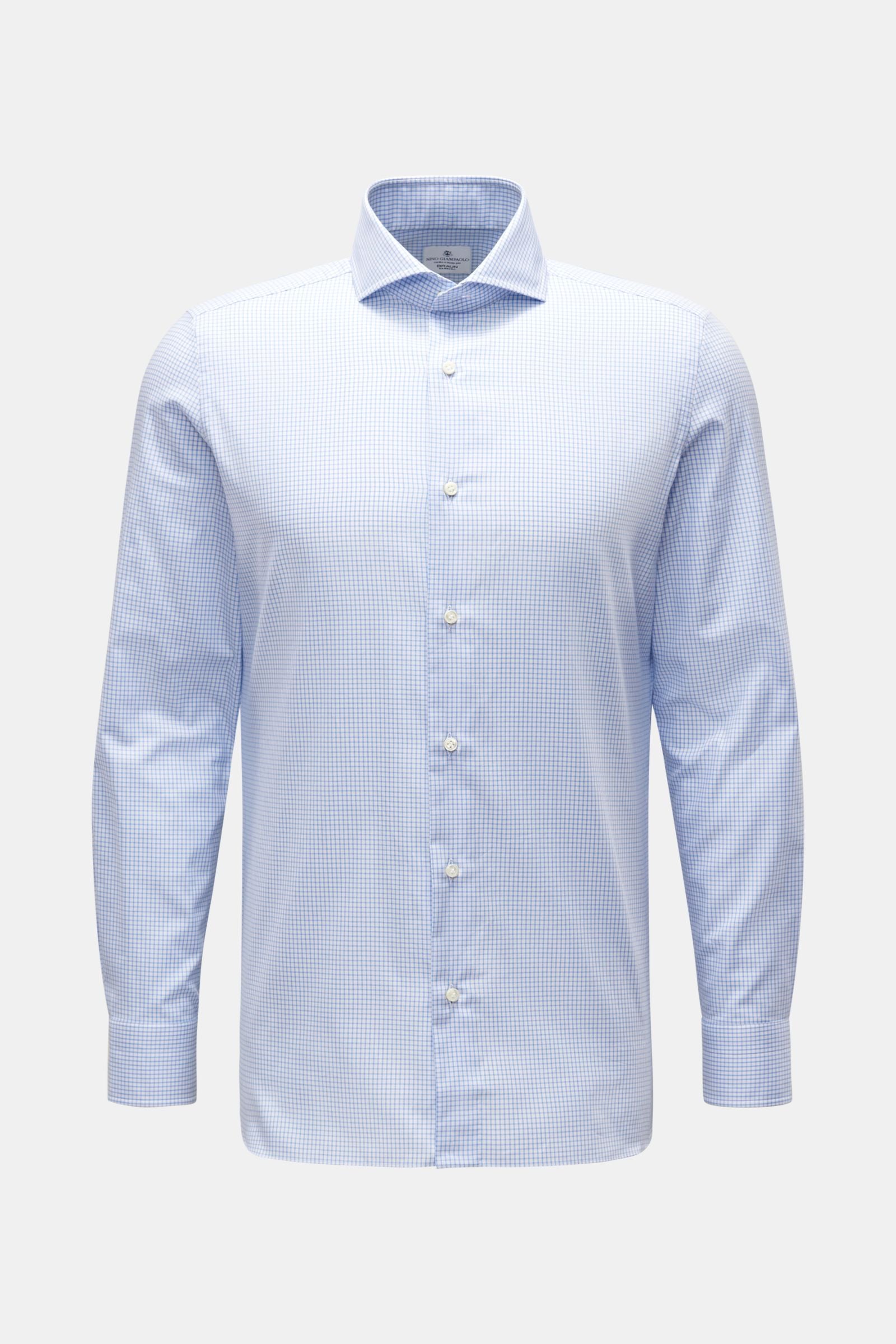 Giampaolo Business shirt shark collar light blue/white ed - Light blue