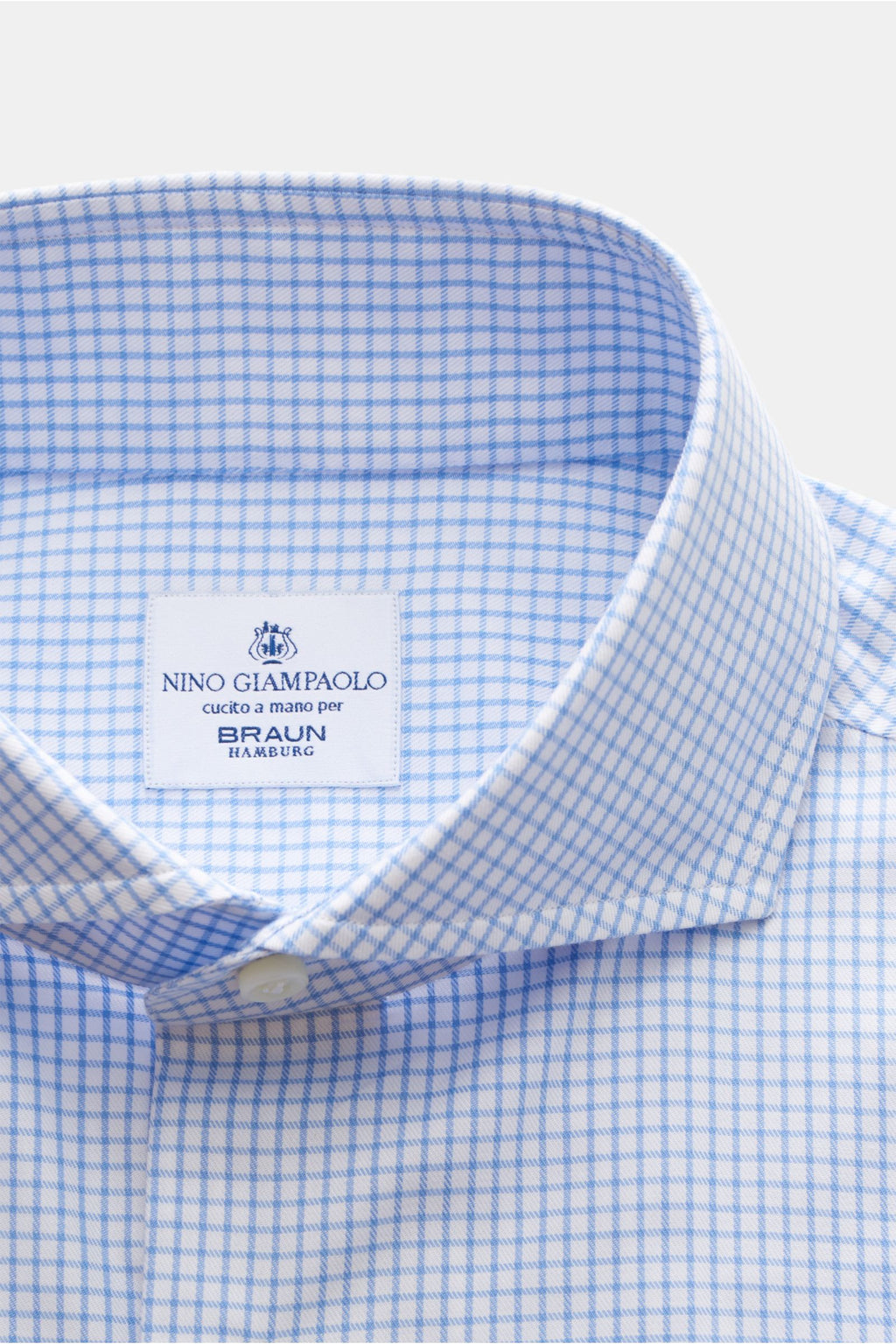 Giampaolo Business shirt shark collar light blue/white ed - Light blue