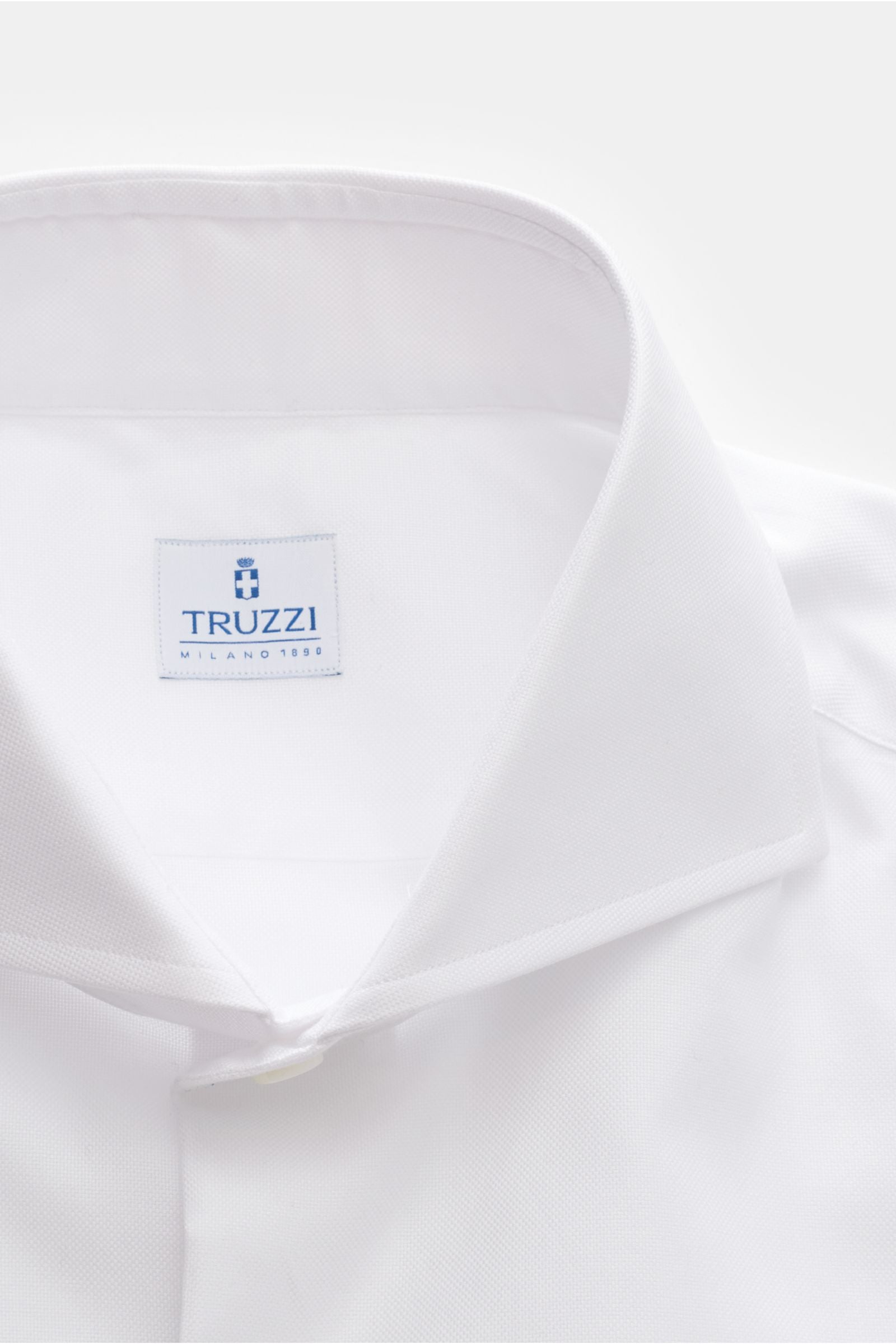 Truzzi Oxford shirt shark collar 'Napoli Busto' - White