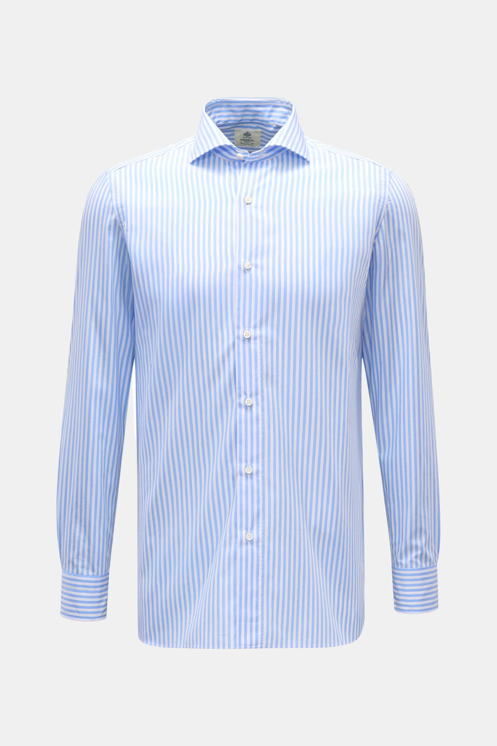 Borrelli Business shirt 'Nando' shark collar light blue/white ed - Light blue