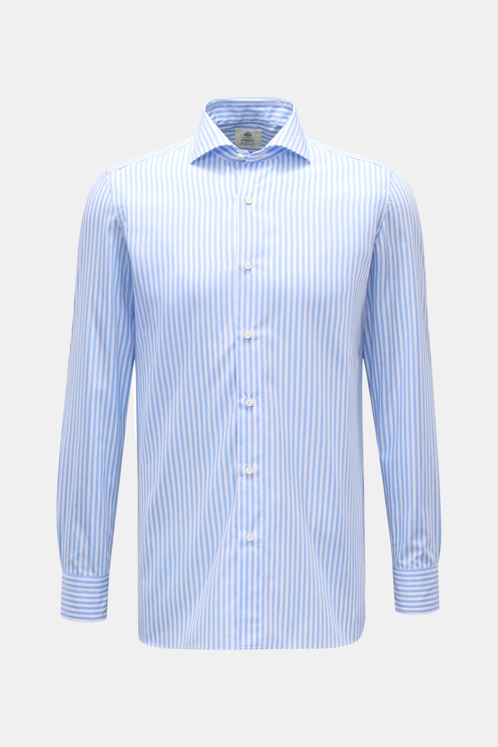 Borrelli Business shirt 'Nando' shark collar light blue/white ed - Light blue