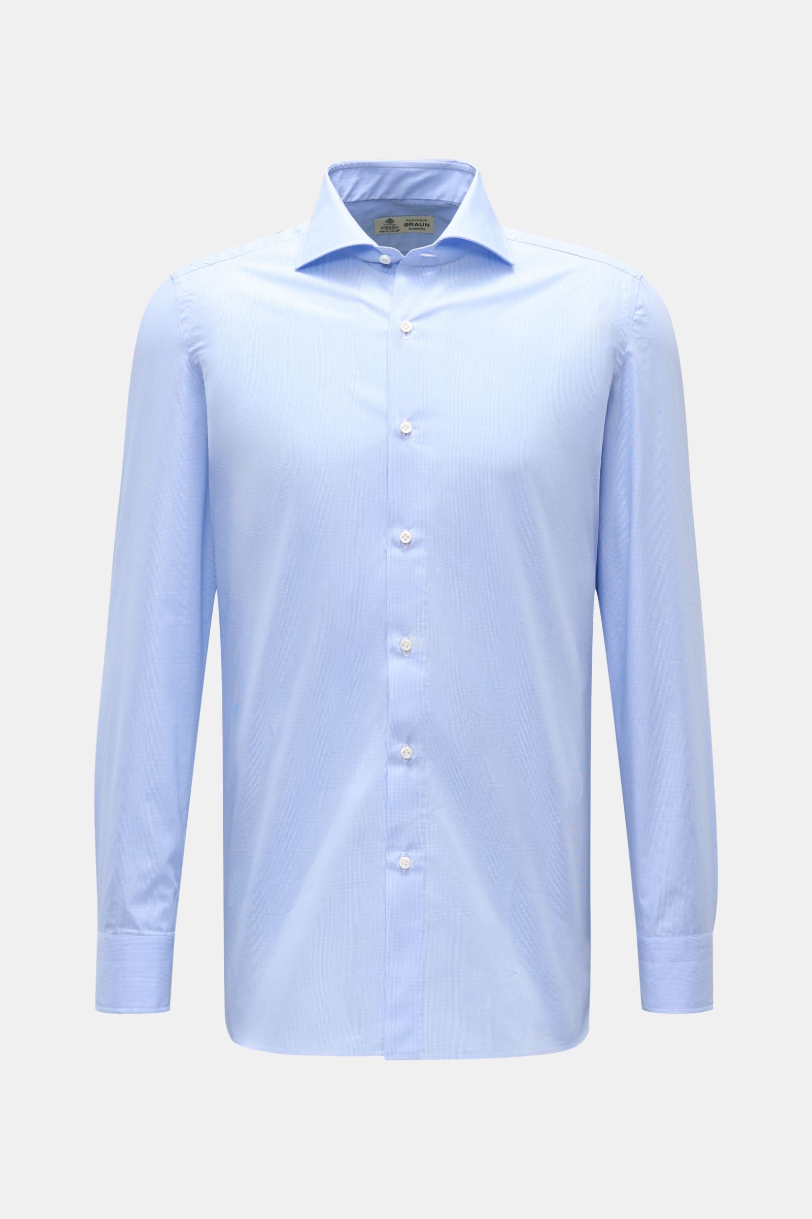 Borrelli Business shirt 'Nando' shark collar light blue/white ed - Light blue 3