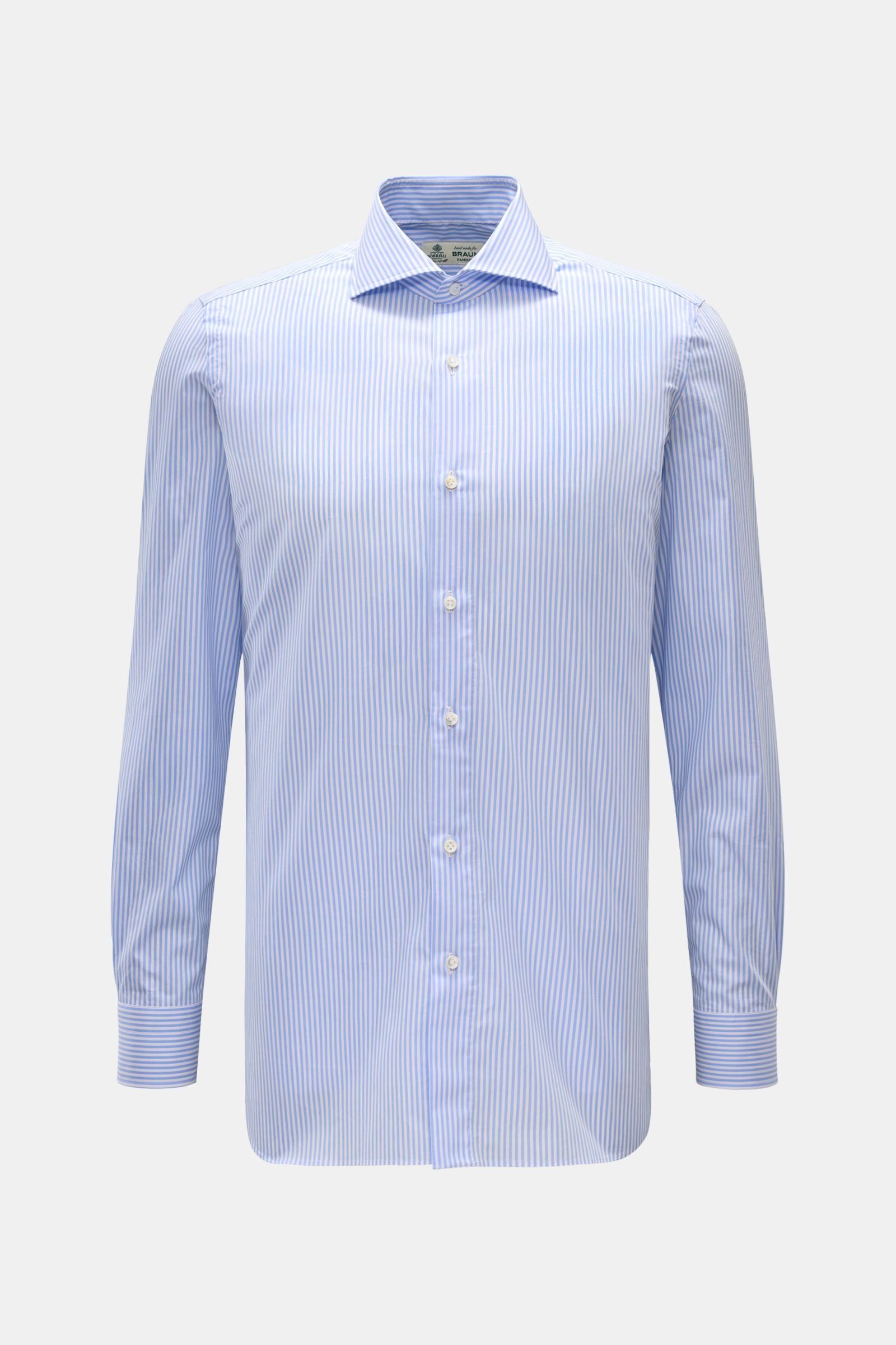 Borrelli Business shirt 'Nando' shark collar light blue/white ed - striped