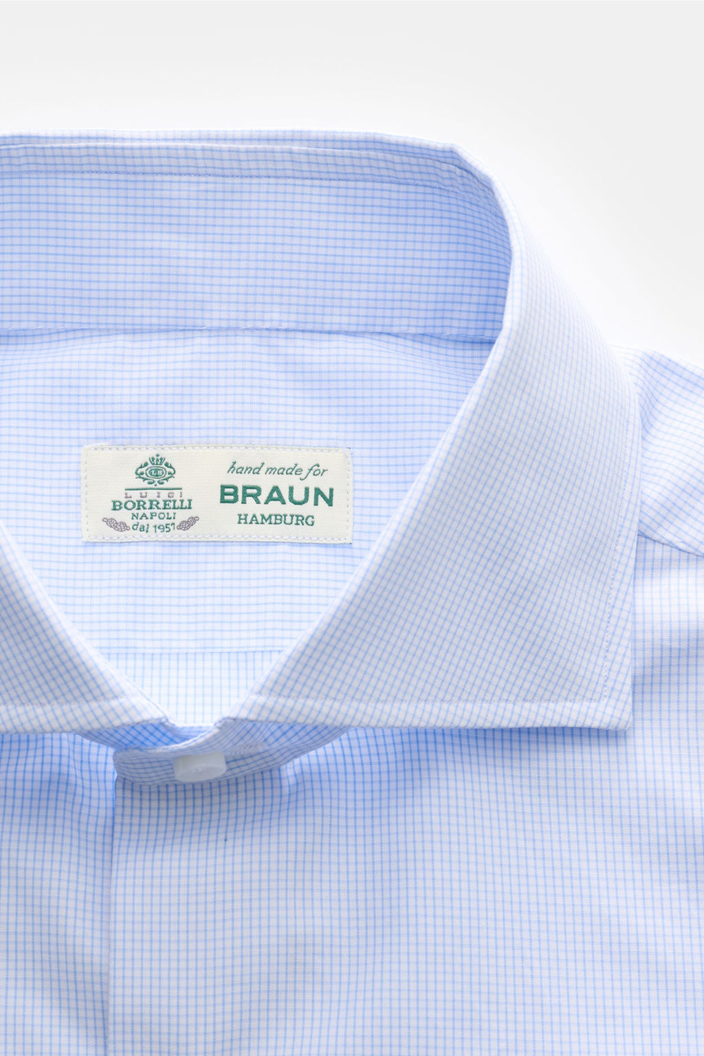 Borrelli Business shirt 'Nando' shark collar light blue/white ed - Light blue 2
