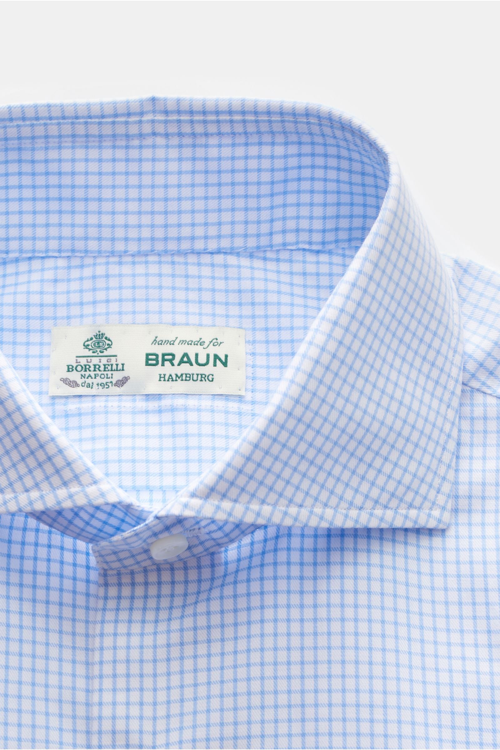 Borrelli Business shirt 'Nando' shark collar e ed - checked
