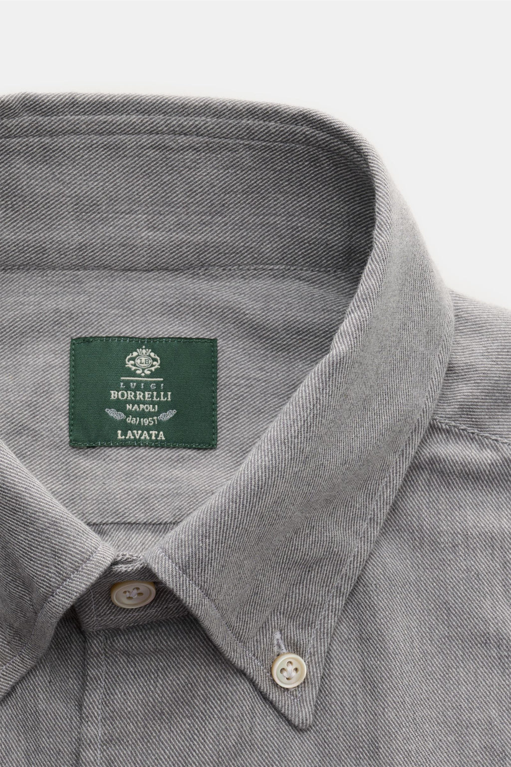 Borrelli Casual shirt 'Gable' Kent collar - grey mottled
