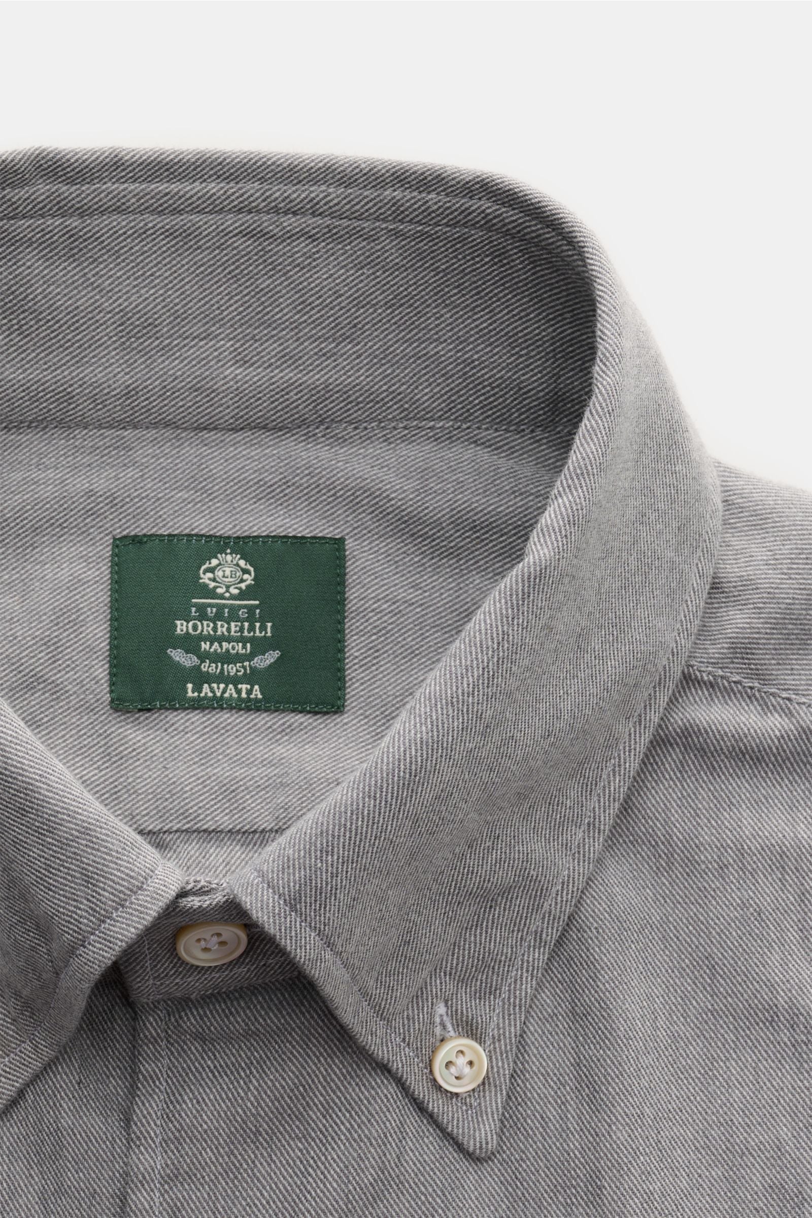 Borrelli Casual shirt 'Gable' Kent collar - grey mottled