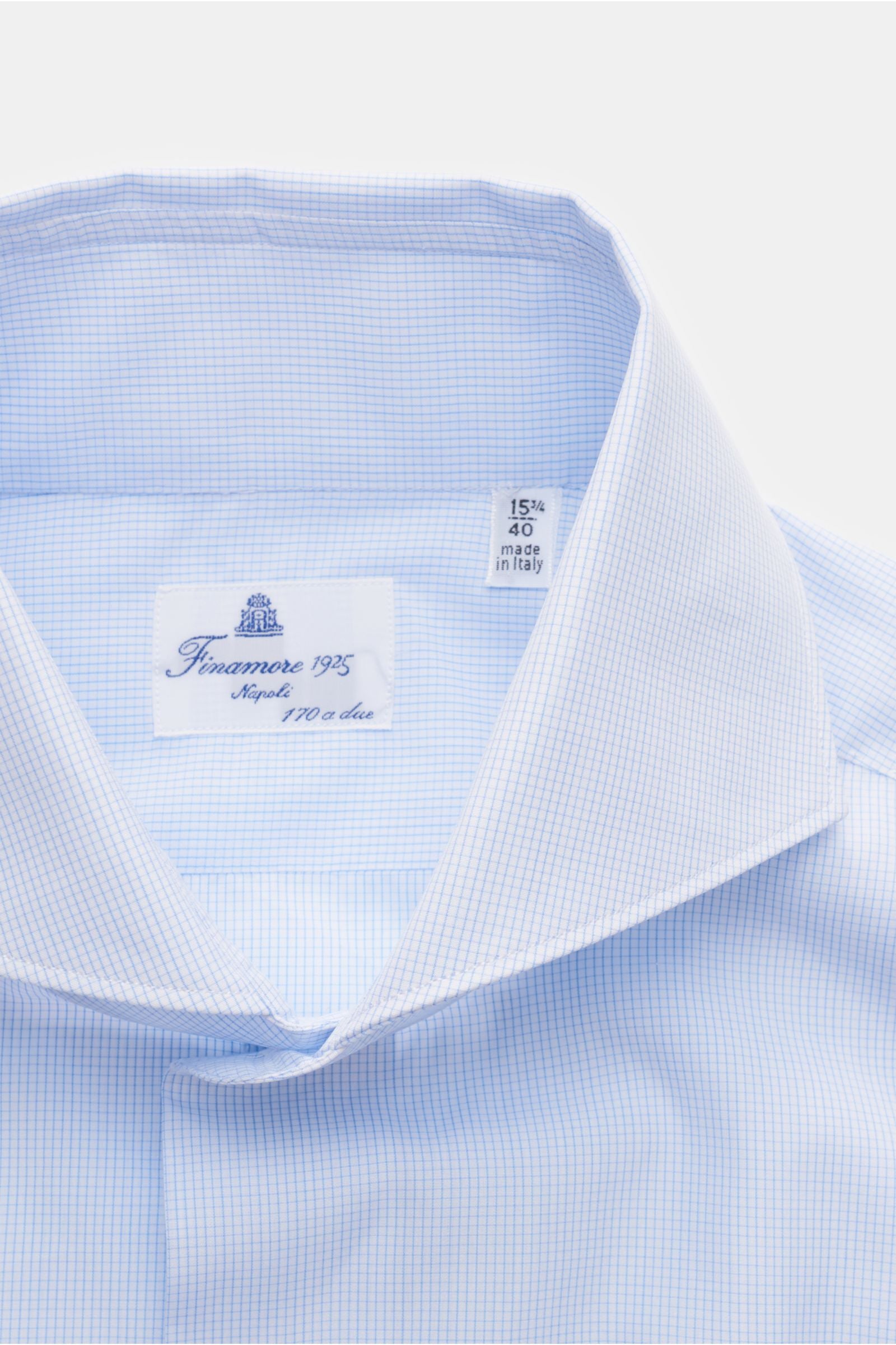 Finamore Business shirt 'Sergio Milano' shark collar - checked