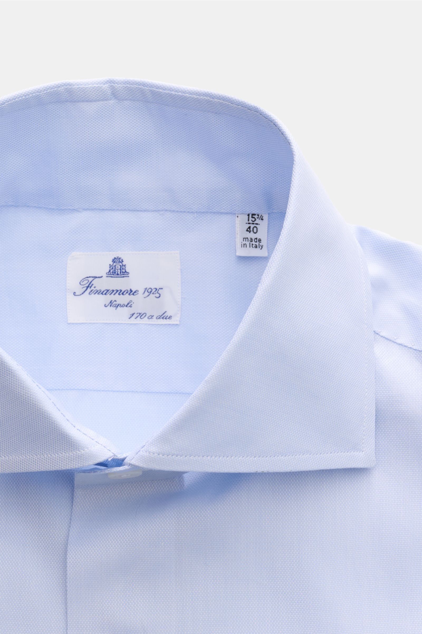 Finamore Business shirt 'Edoardo Napoli' shark collar - Light blue
