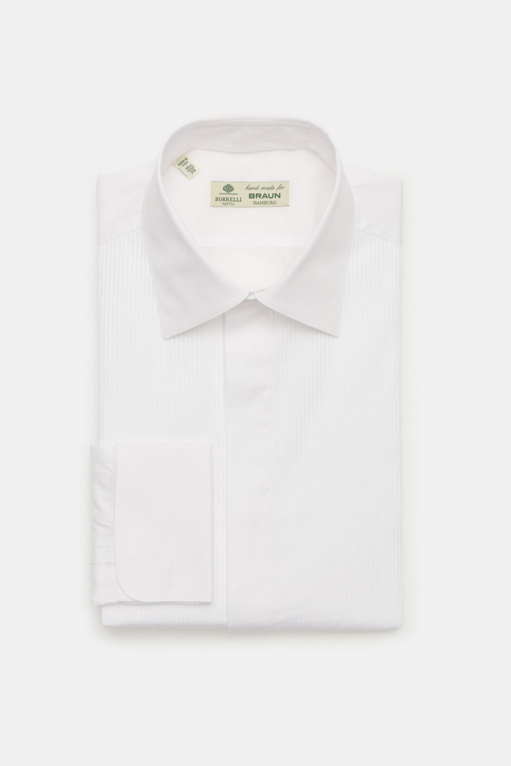 Borrelli Tuxedo shirt 'Quinto' Kent collar - white