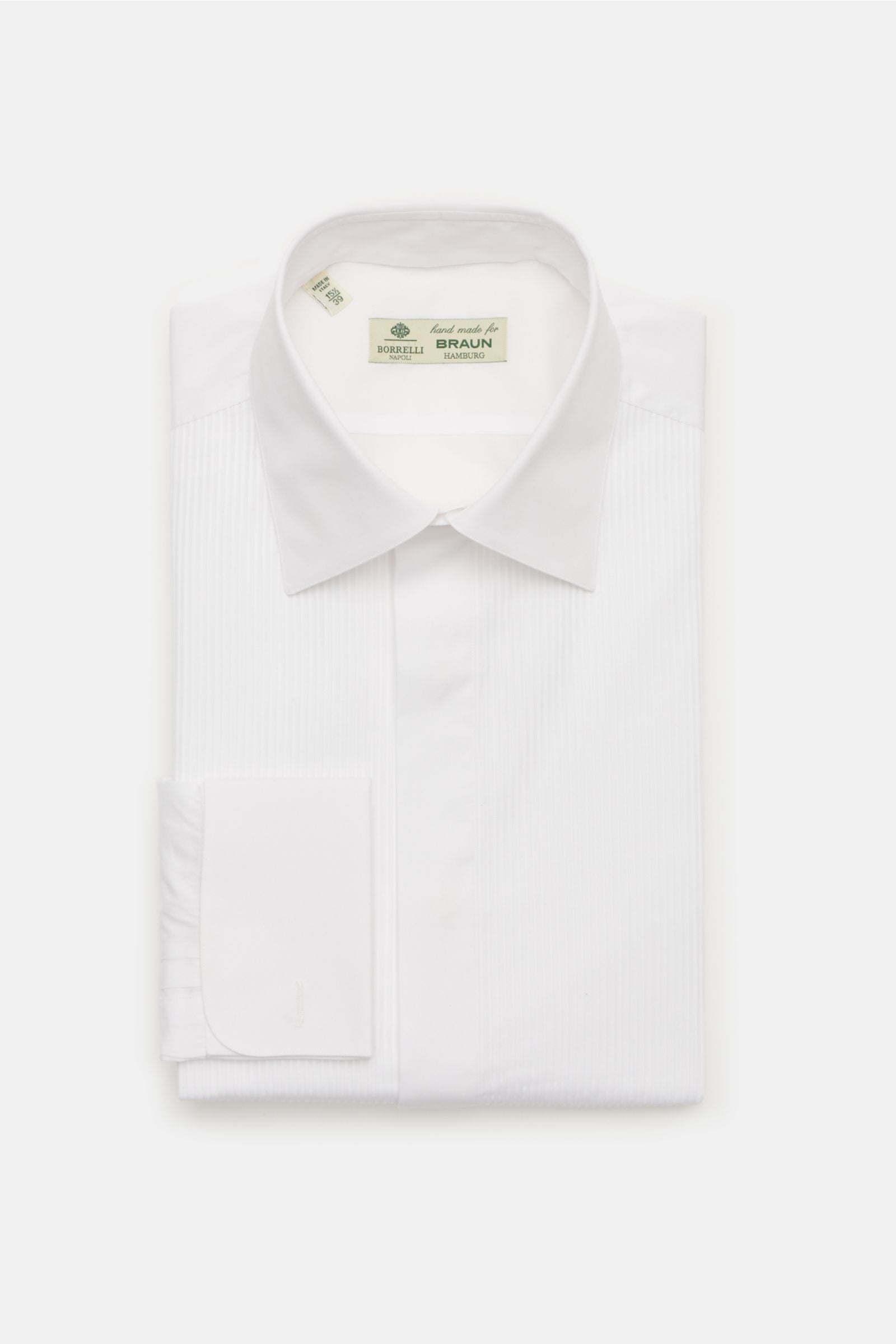 Borrelli Tuxedo shirt 'Quinto' Kent collar - white