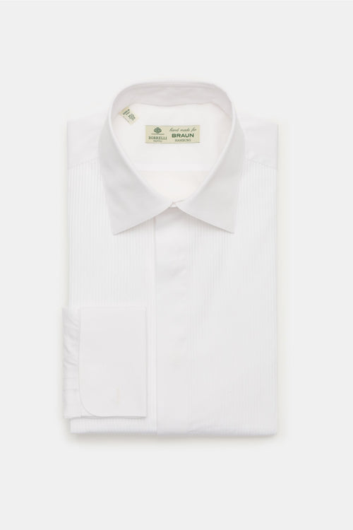 Borrelli Tuxedo shirt 'Quinto' Kent collar - white