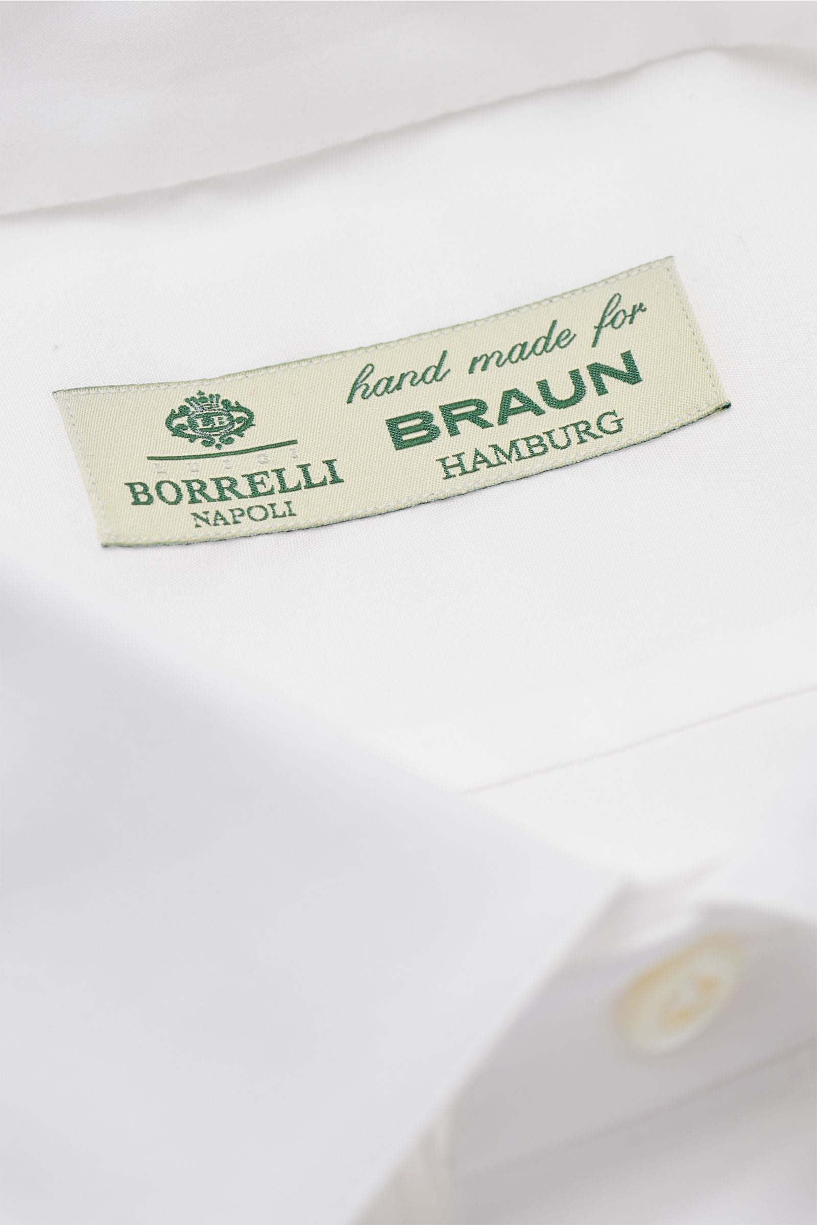 Borrelli Tuxedo shirt 'Quinto' Kent collar - white